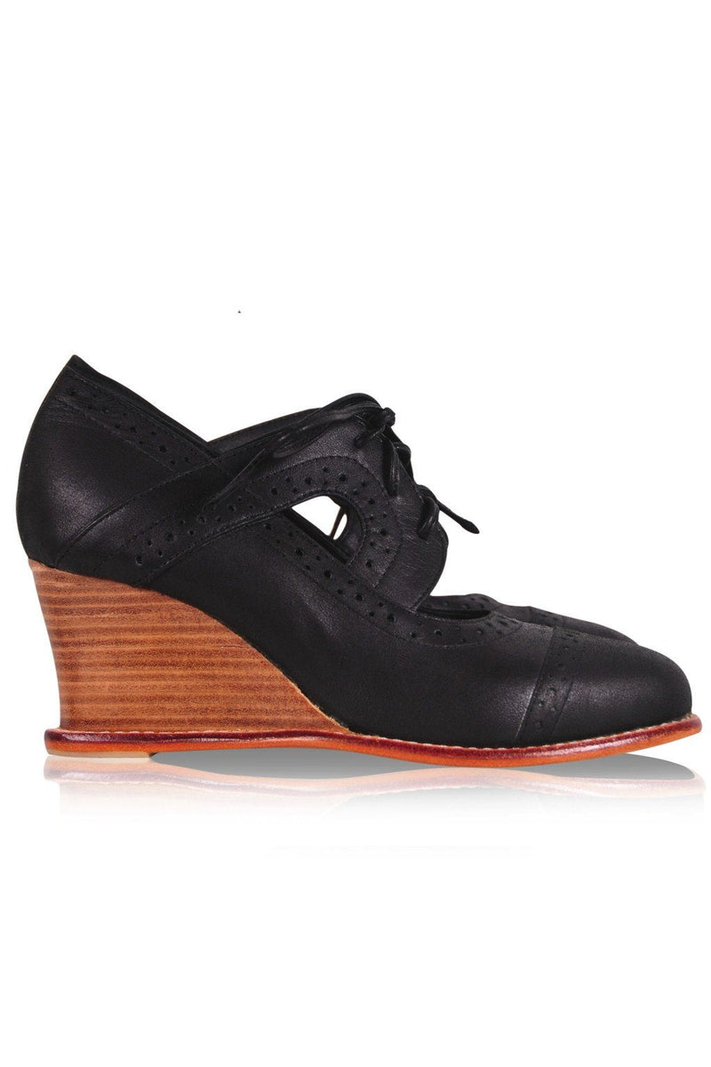 Leather Shoes - Stockholm Oxford Wedges