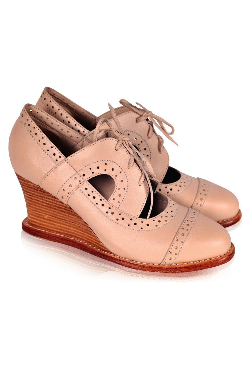 Leather Shoes - Stockholm Oxford Wedges