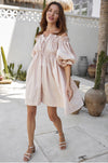 Vacay Off Shoulder Cotton Mini Dress