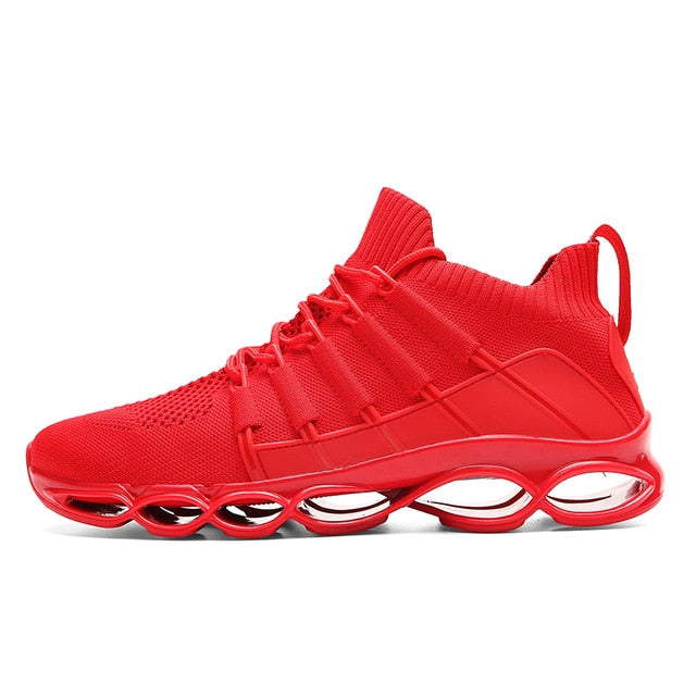 red sports shoes