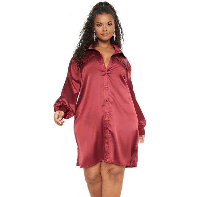 plus size satin shirt