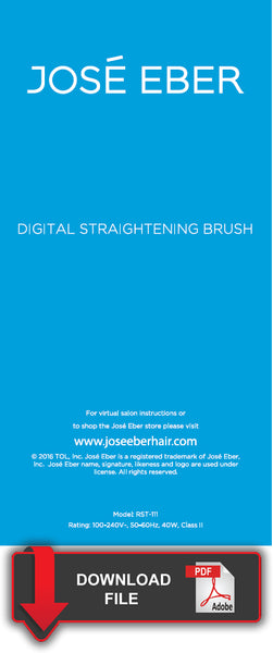 Jose Eber Digital Straightening Brush - Product Instructions