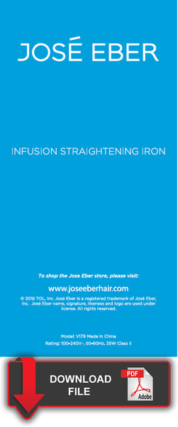 Jose Eber Infusion Straightening Iron - Product Instructions