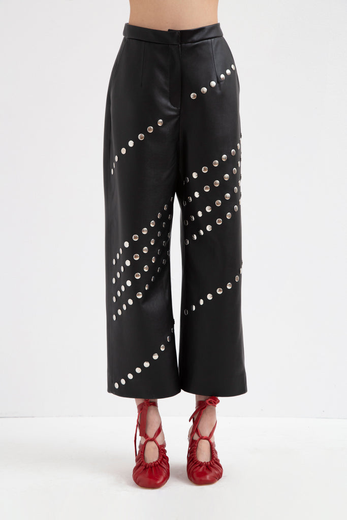 leather studded pants