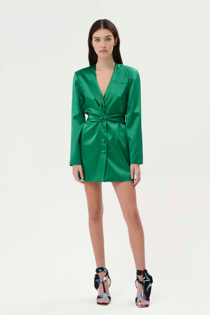 silk blazer dress