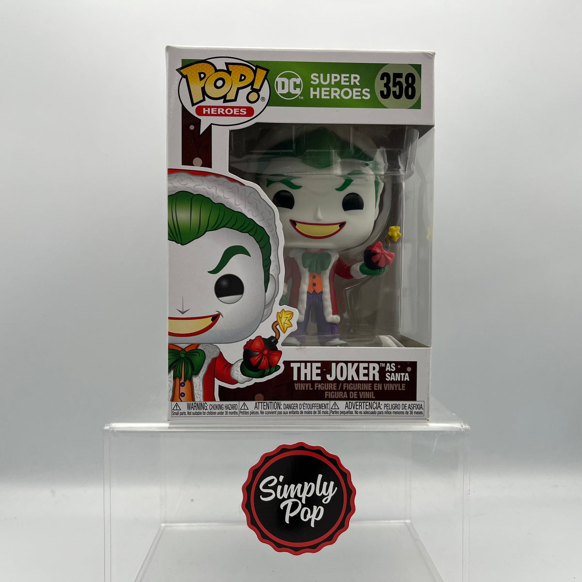 Funko Pop The Joker As Santa #358 DC Super Heroes - B – Simply
