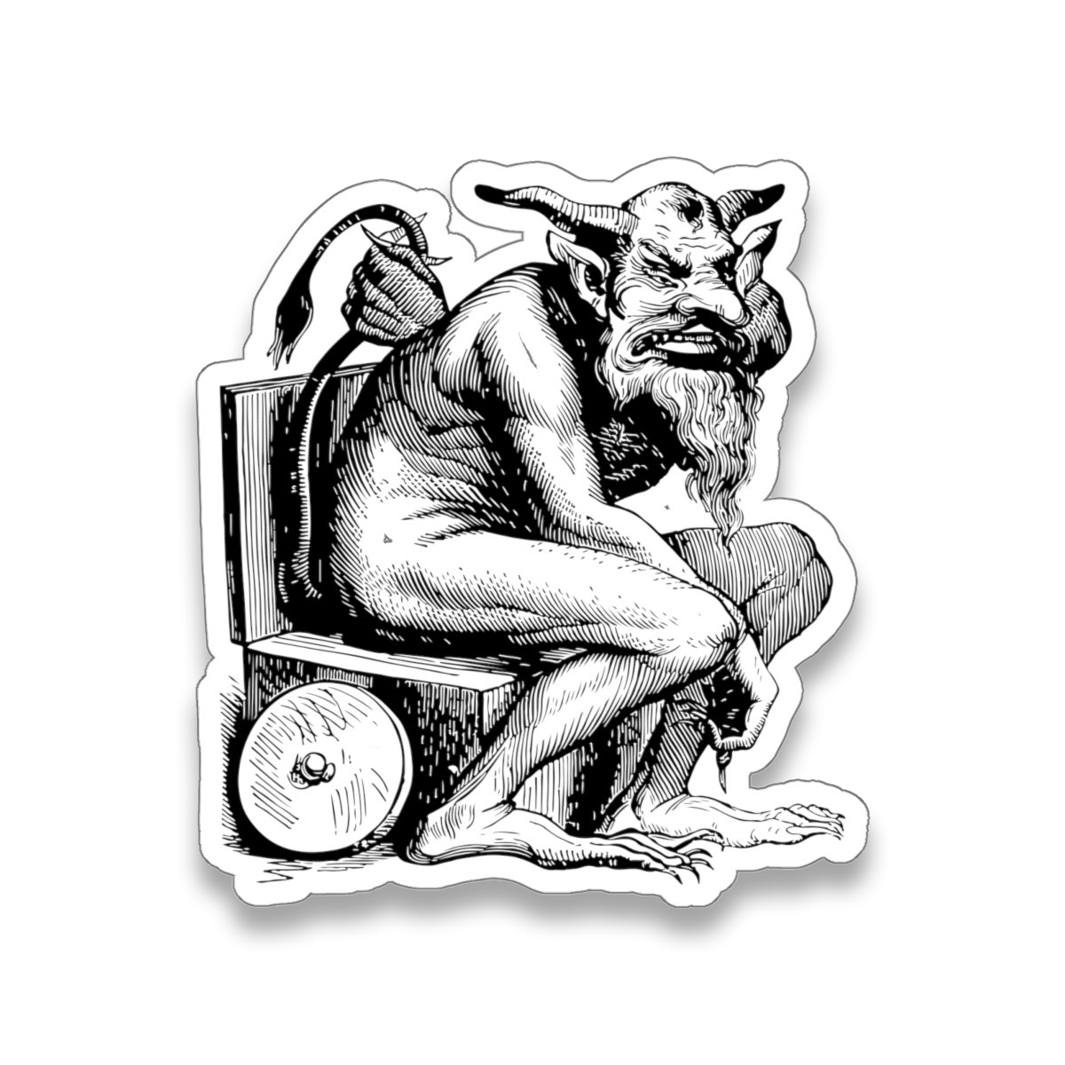 Buer gothic demon sticker from 1863 illustration in Dictionnaire Infernal 
