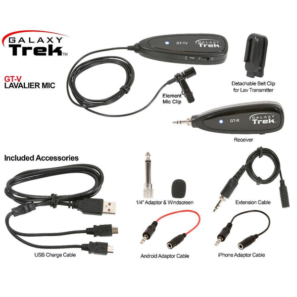 Galaxy Audio GT-VX Trek Lavalier Wireless: 2.4GHz Mini Wireless Lavalier System