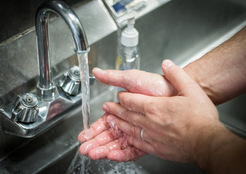 Washing hands to prevent staph infection
