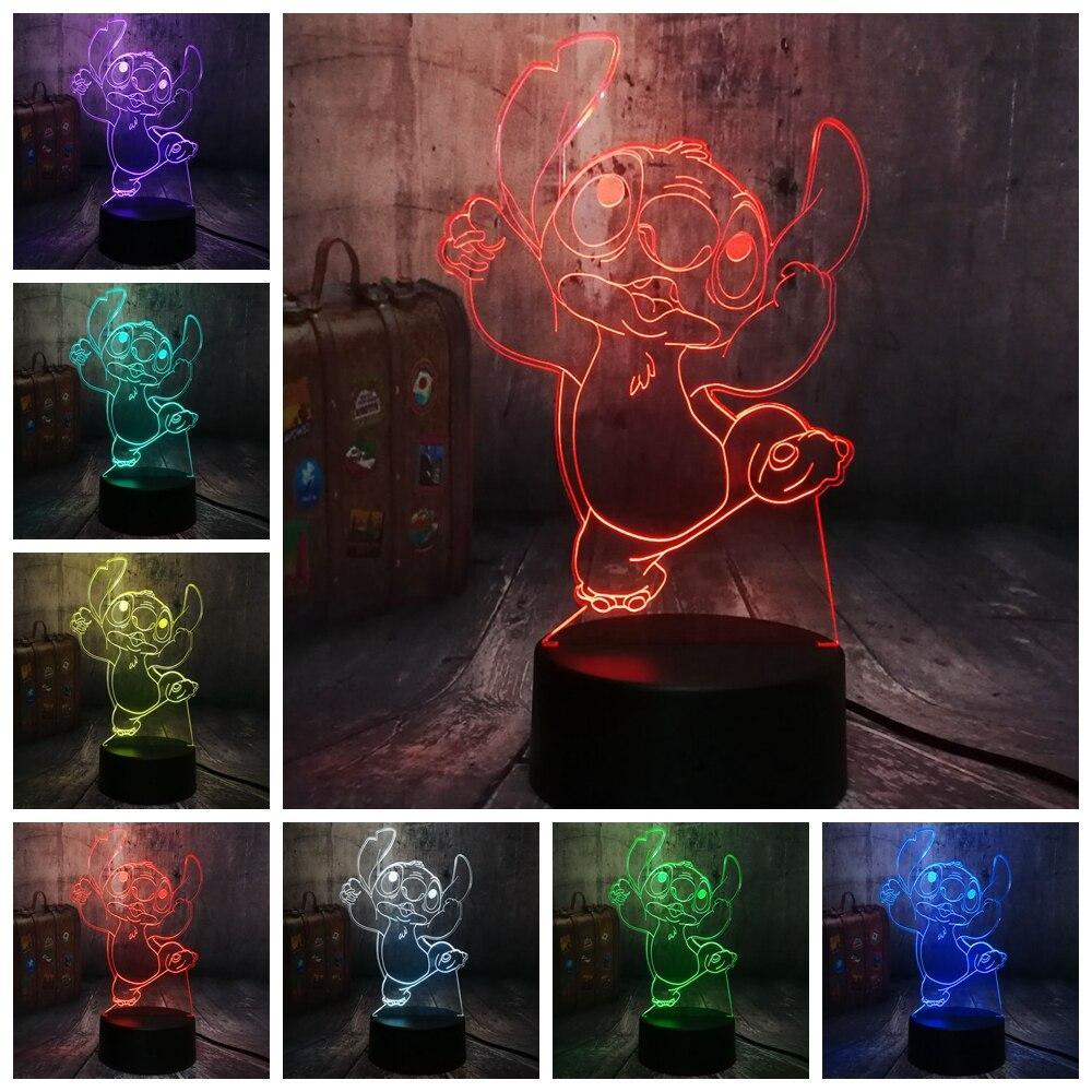 New 4 Design Cute Stitch Alien Dog Cartoon 3d Led Night Light 7