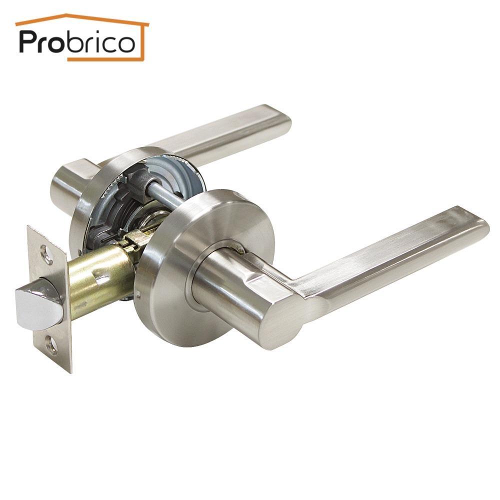 Probrico Passage Keyless Door Lock Dl1637snps Stainless Steel Brushed Nickel Door Knobs Door Handles For Interior Doors 1 Pcs