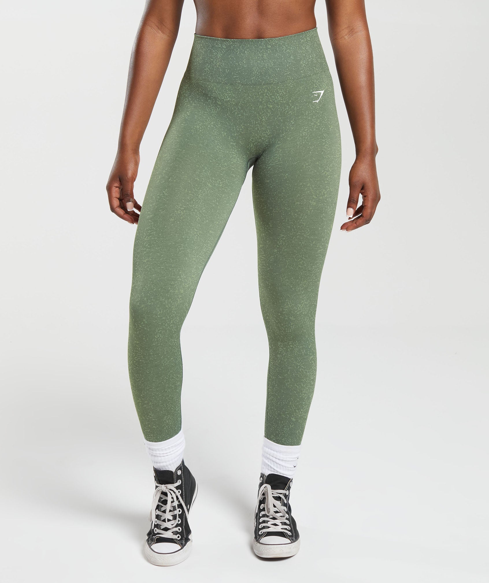 Gymshark Adapt Fleck Seamless Leggings - Dusk Green/Light Sage Green