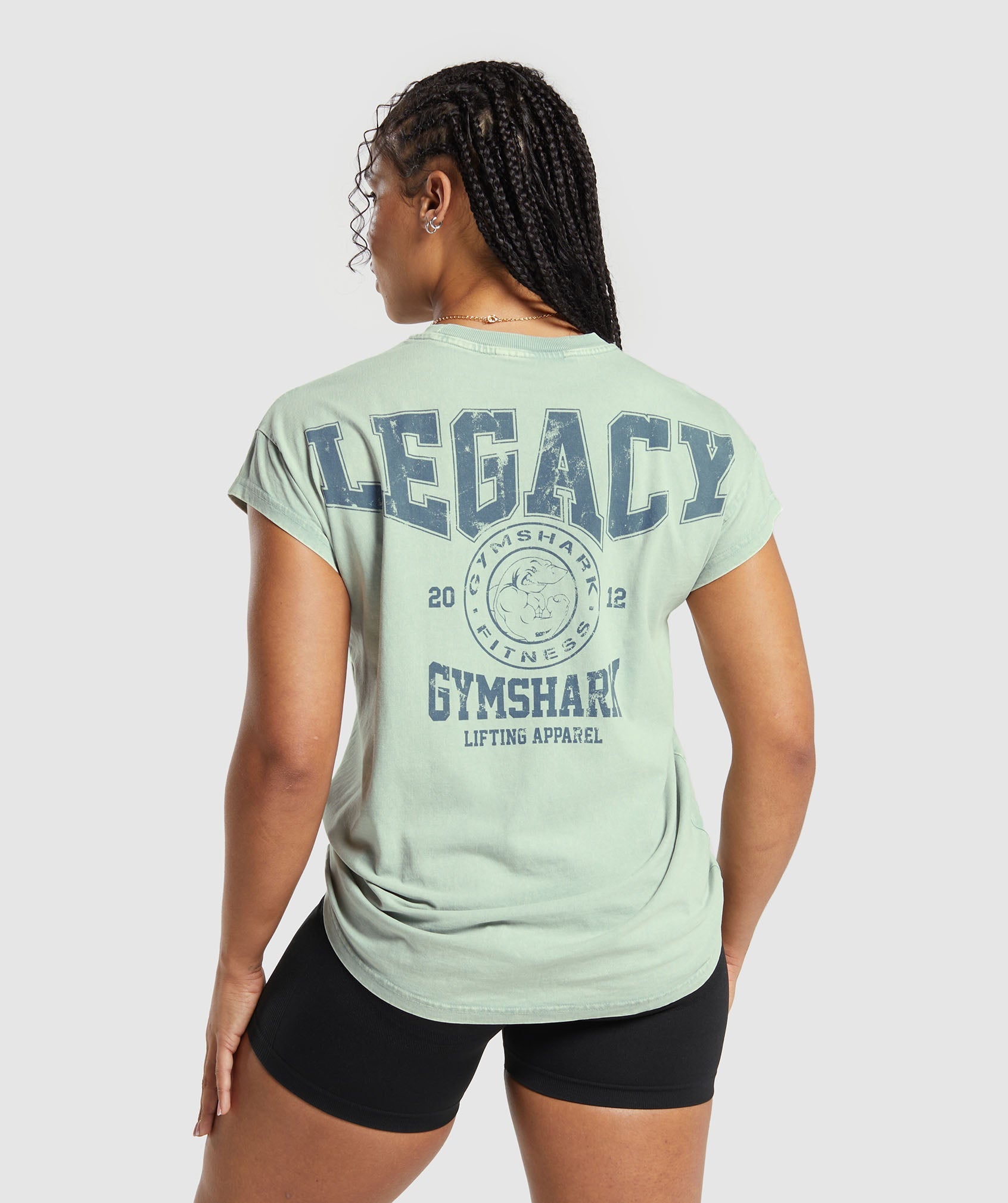 Gymshark Legacy Washed Oversized T-Shirt - Faded Green