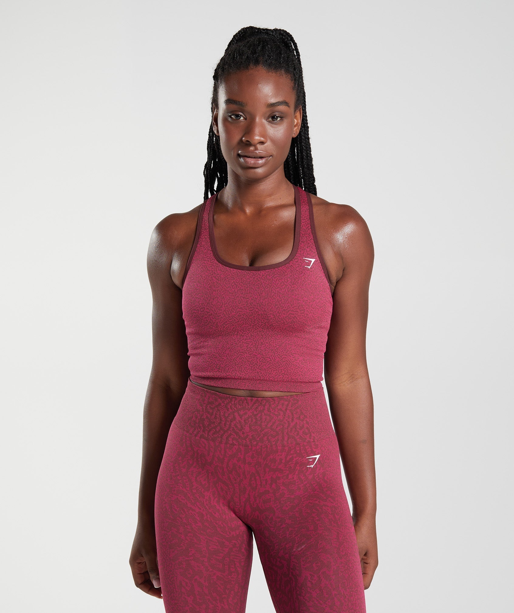 Gymshark Adapt Animal Seamless Crop Tank - Reef | Cherry Brown