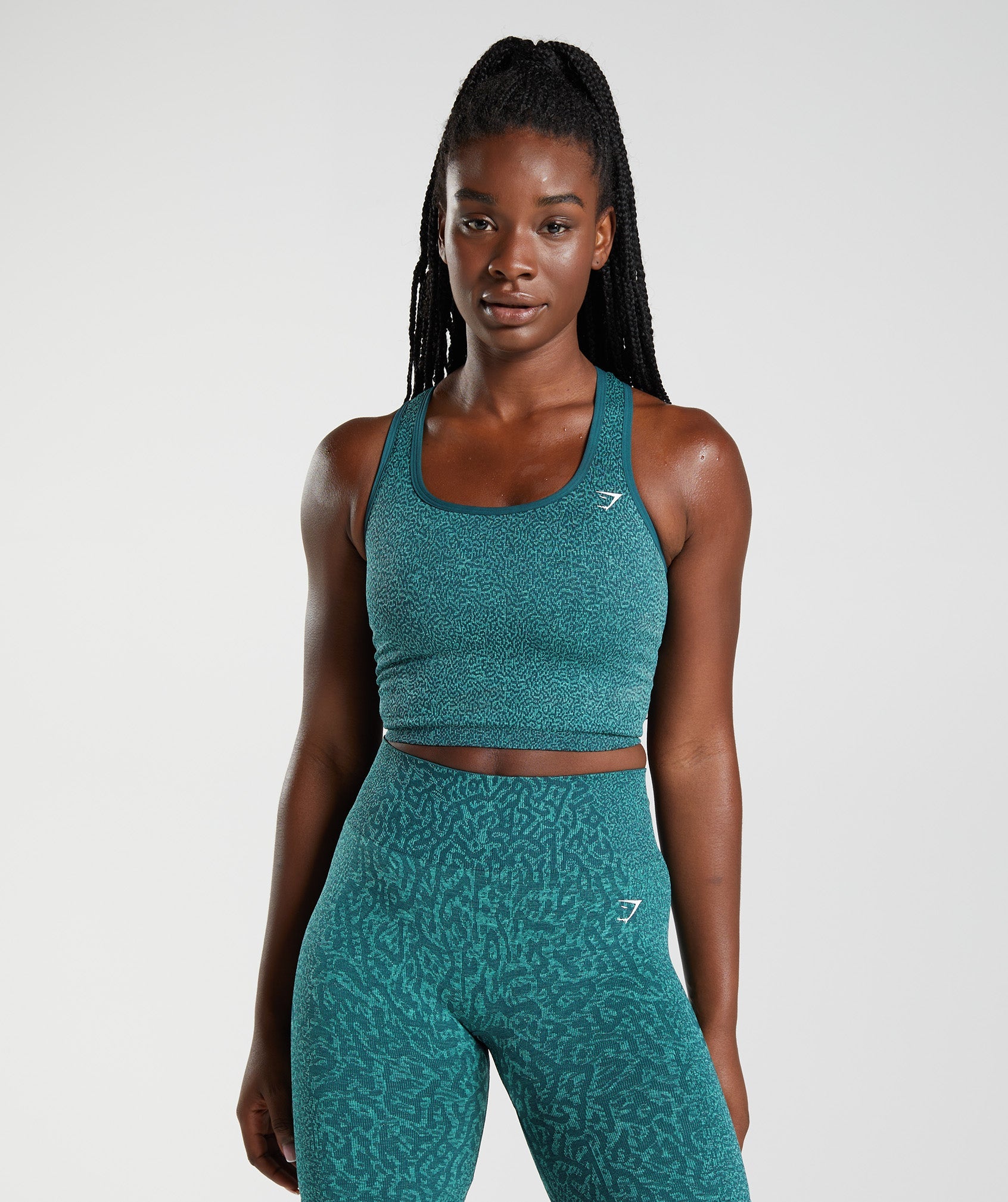 Gymshark Adapt Animal Seamless Crop Tank - Reef | Winter Teal