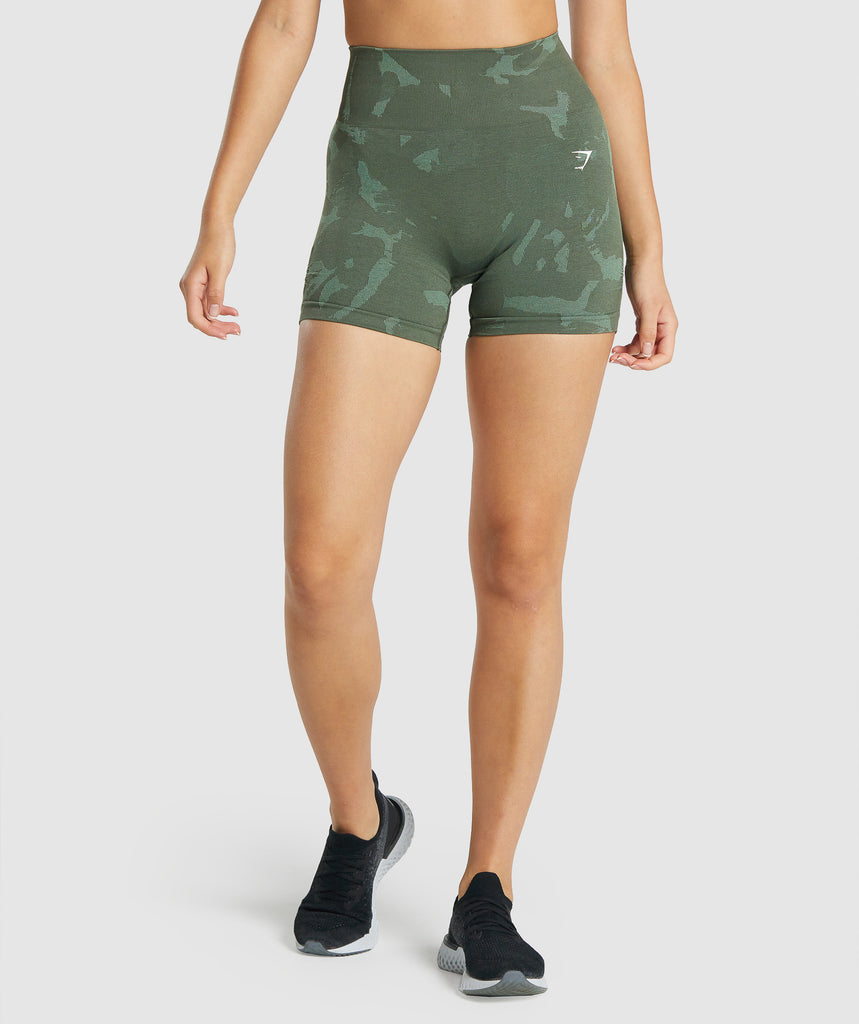 Gymshark Adapt Camo Seamless Shorts - Savanna | Green
