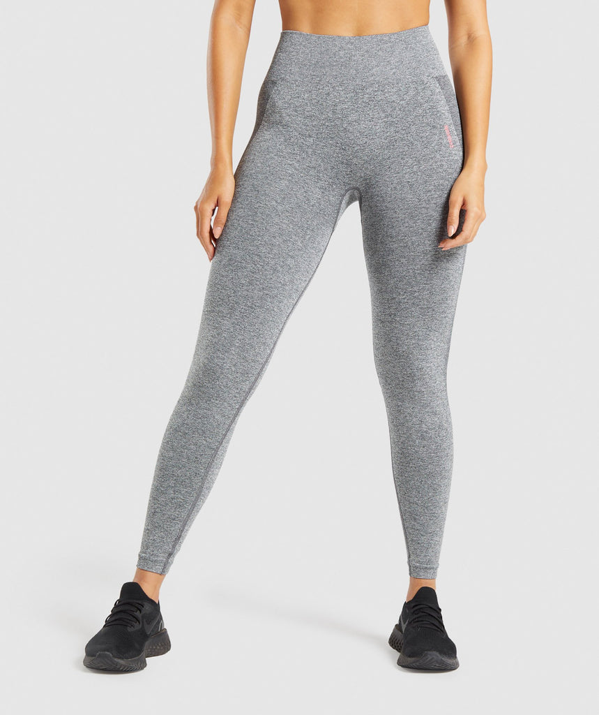 Gymshark Flex High Waisted Leggings - Charcoal Marl/Pink