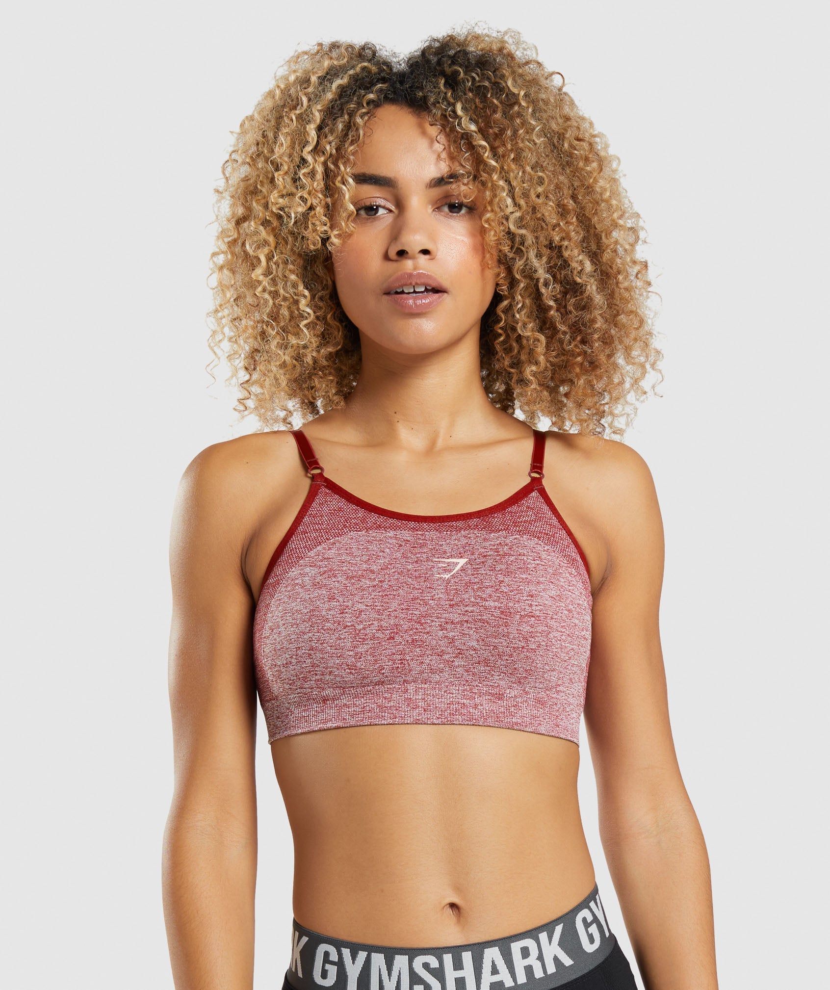 GYMSHARK Gymshark FLEX STRAPPY SPORTS - Sports Bra - Women's - charcoal  marl/ruby pink - Private Sport Shop