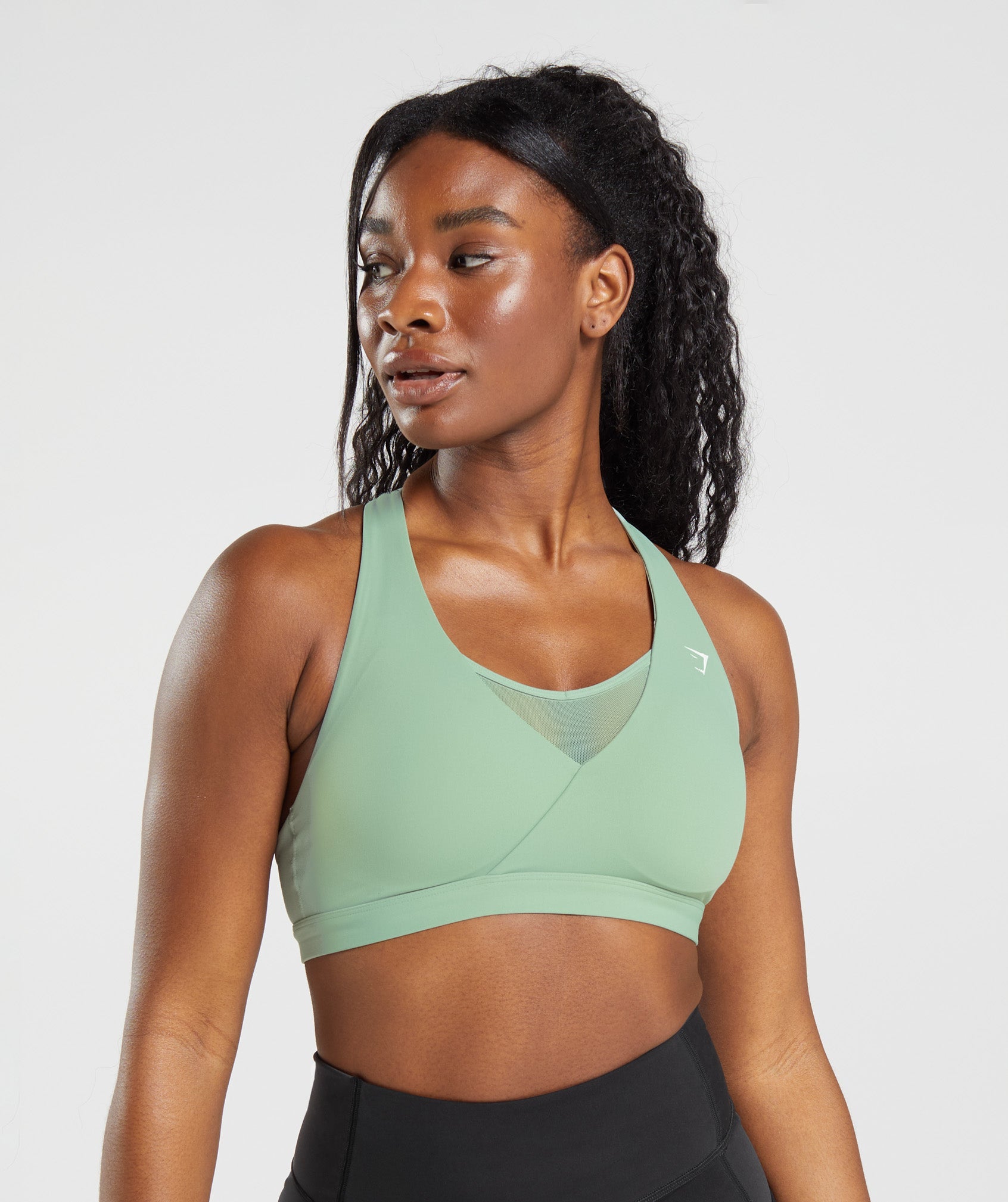 Gymshark Crossover Sports Bra - Desert Sage Green