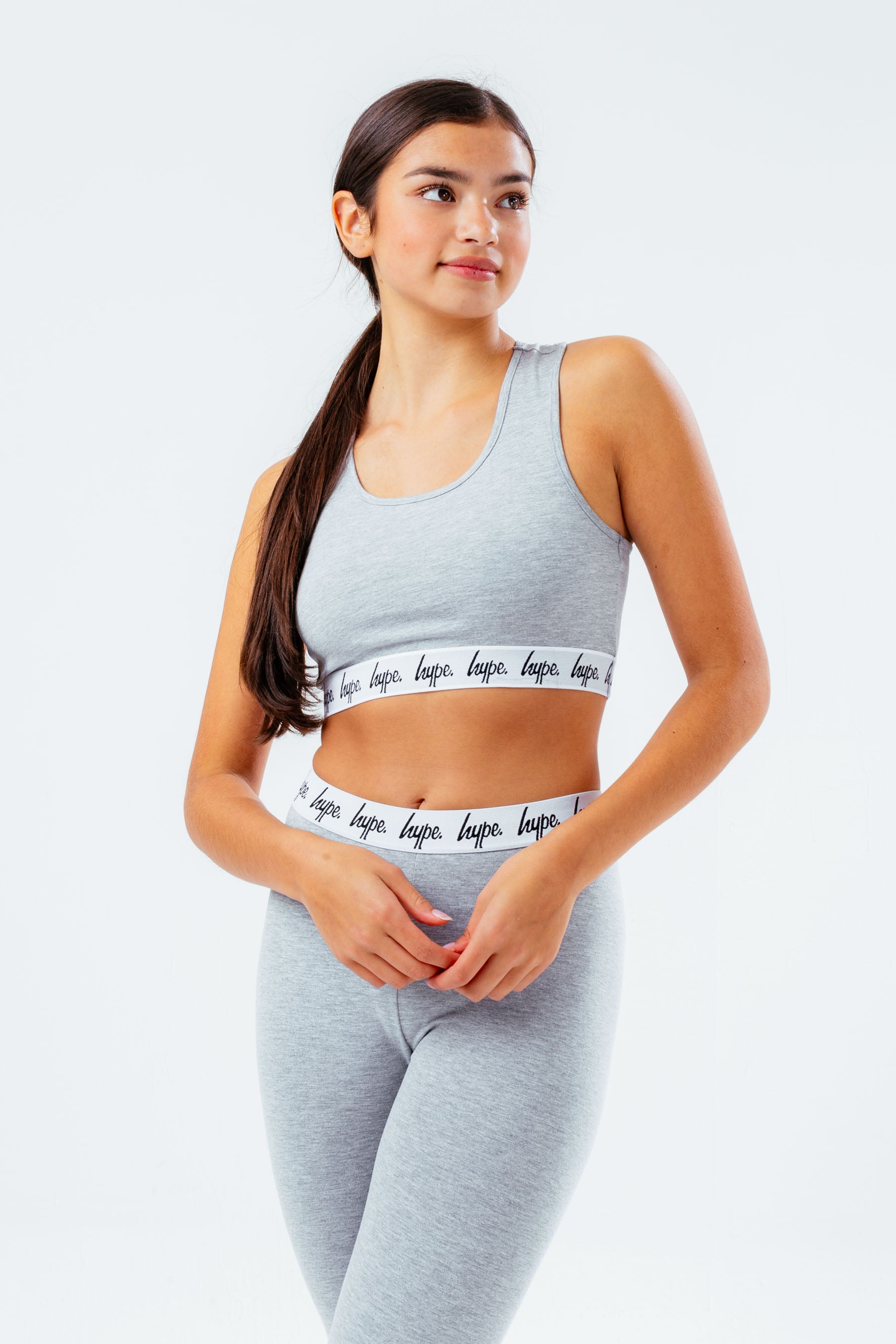 hype girls grey marl core bralet