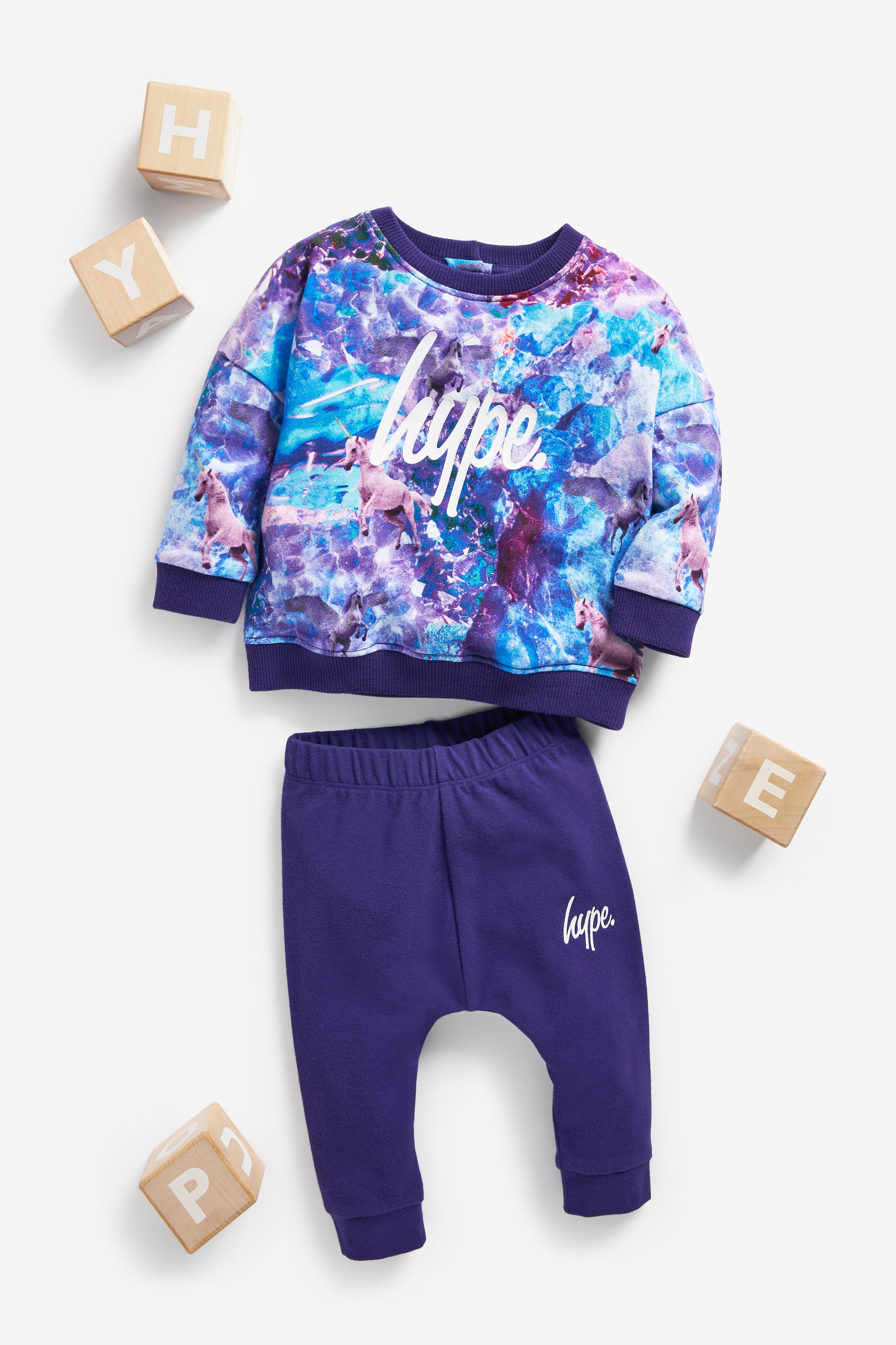 hype unicorn print sweat / legging set