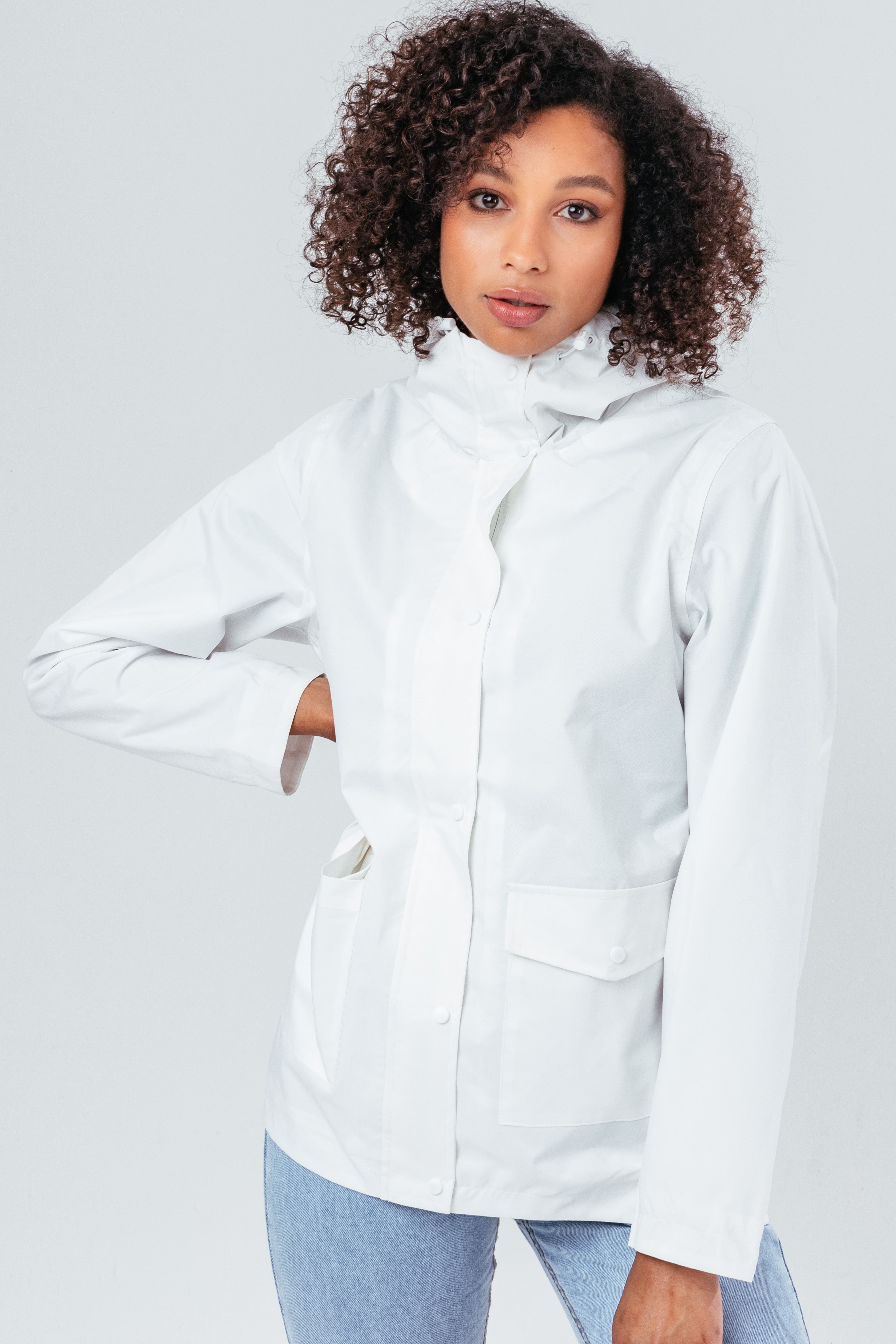 hype white water resistant women’s mac coat