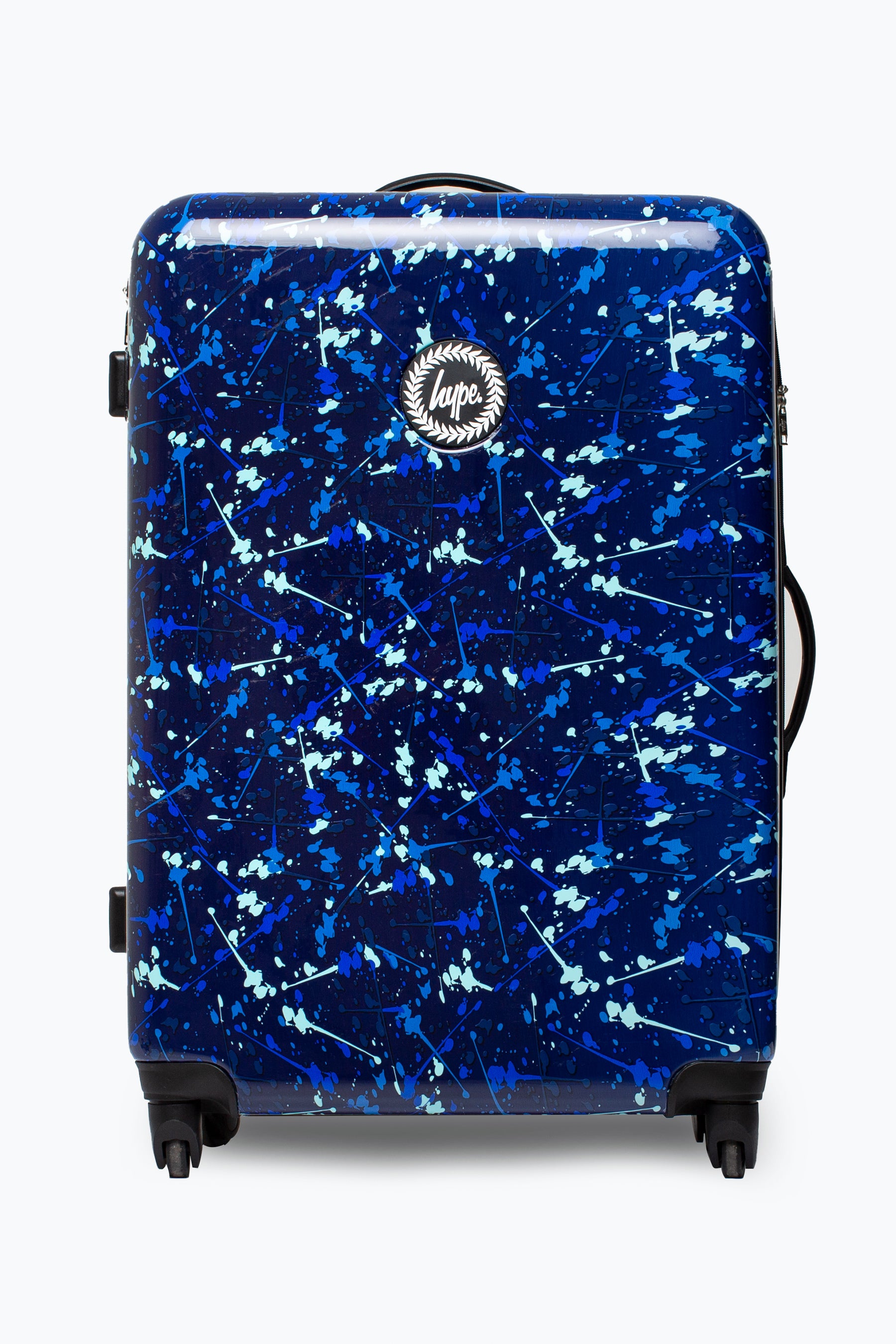 hype blue splat large suitcase
