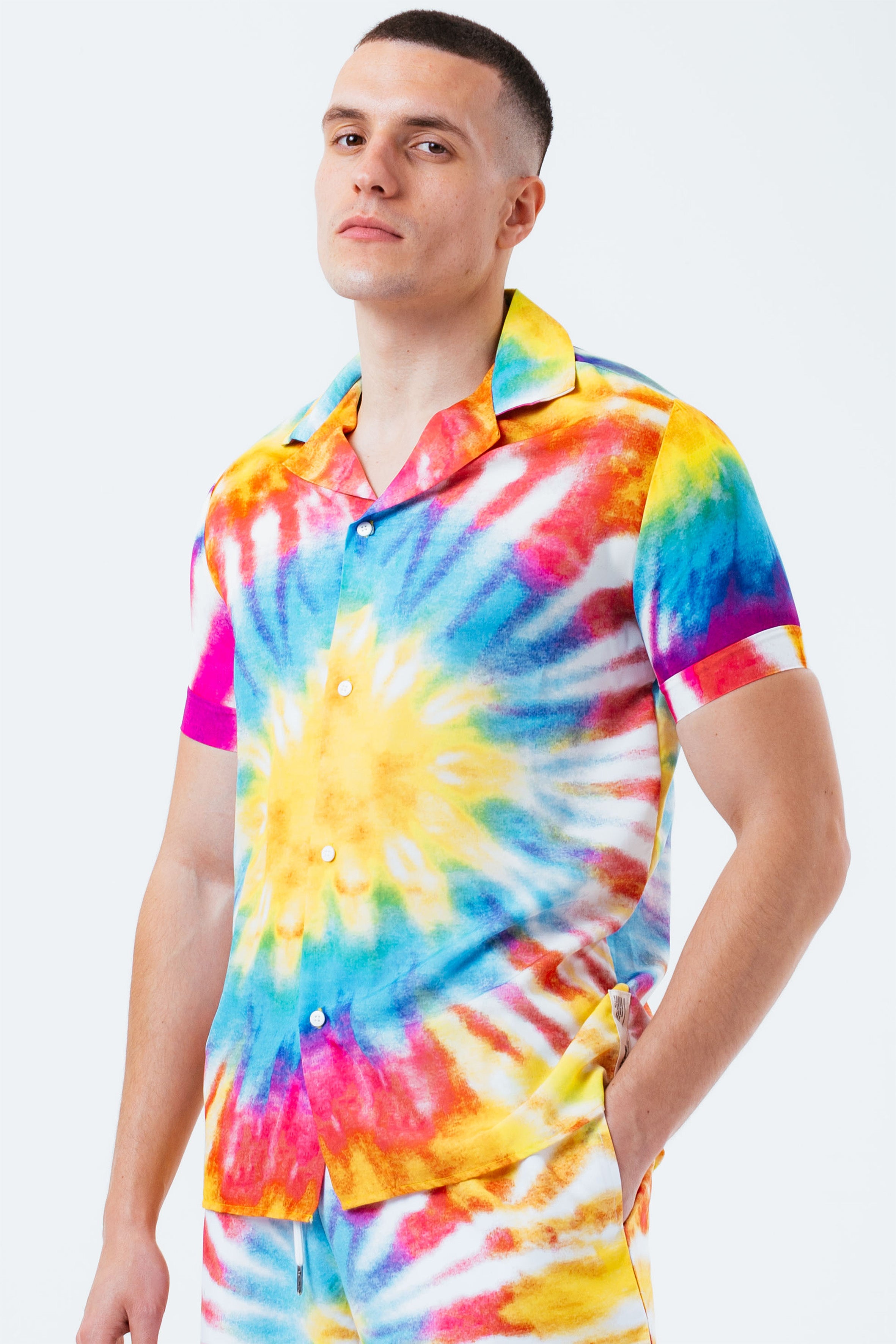 hype tie dye men’s resort shirt