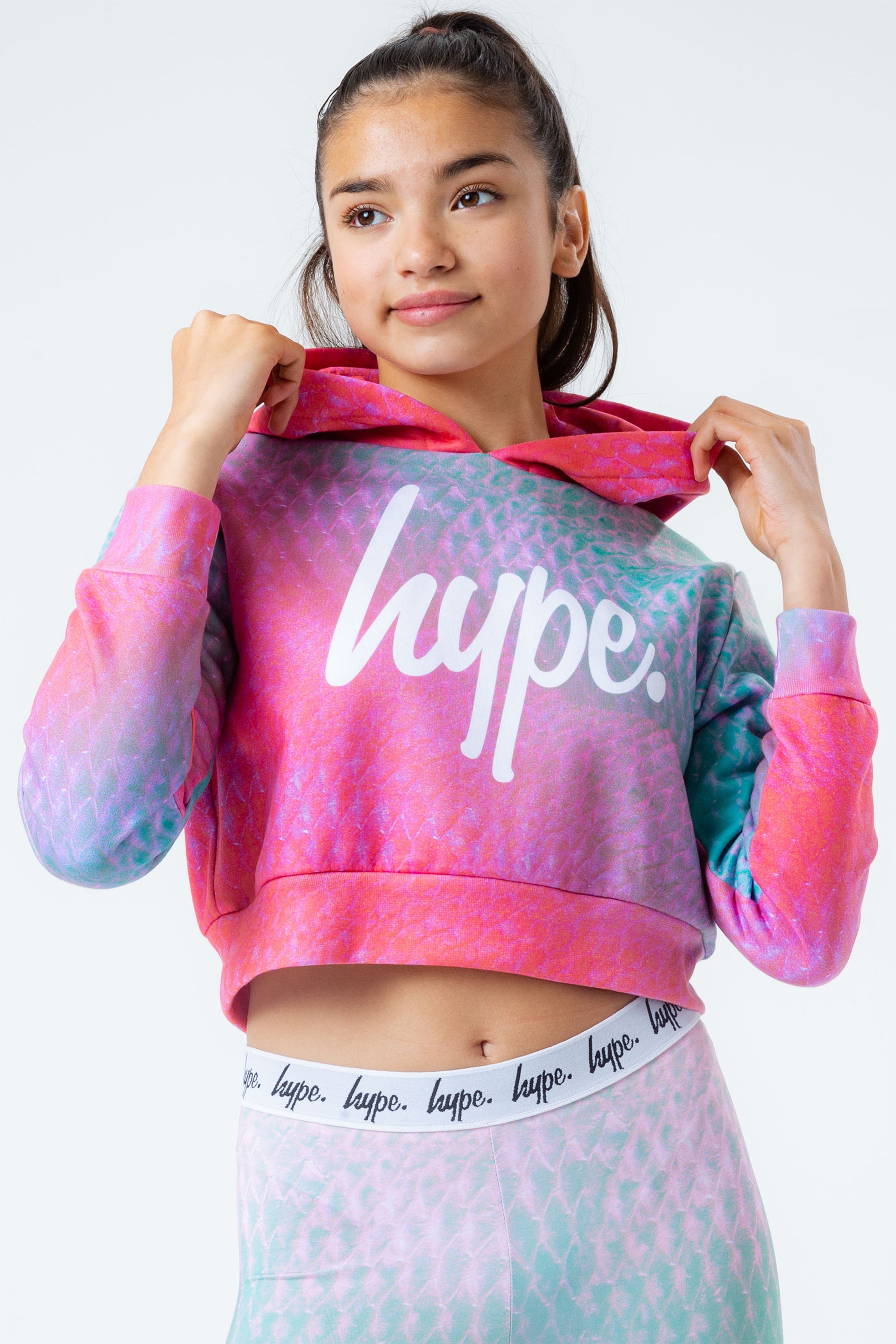 hype coral snake girls crop pullover hoodie