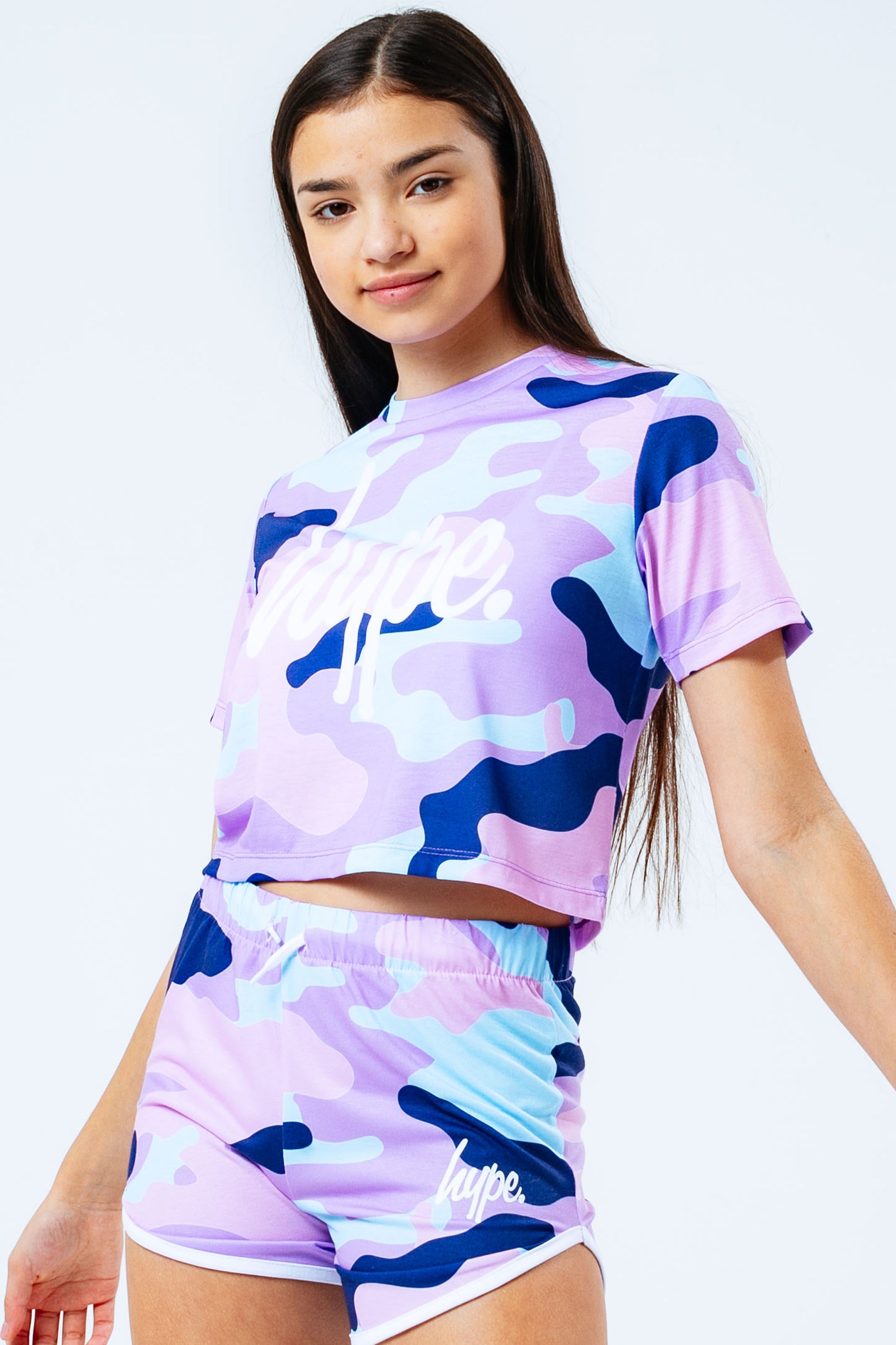 hype evie camo girls crop t-shirt