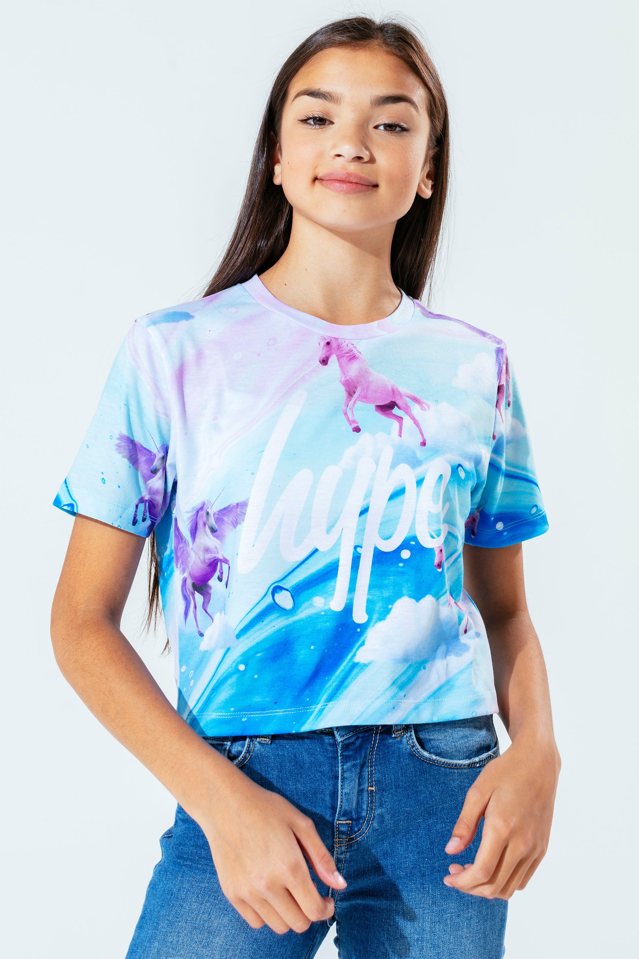 hype baby unicorn girls crop t-shirt