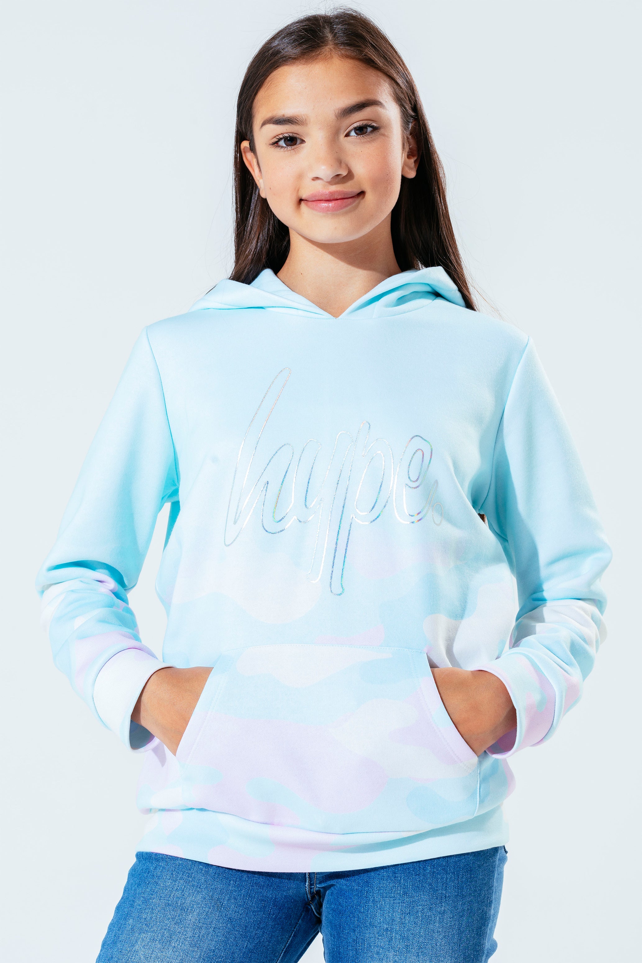 hype pastel camo girls pullover hoodie