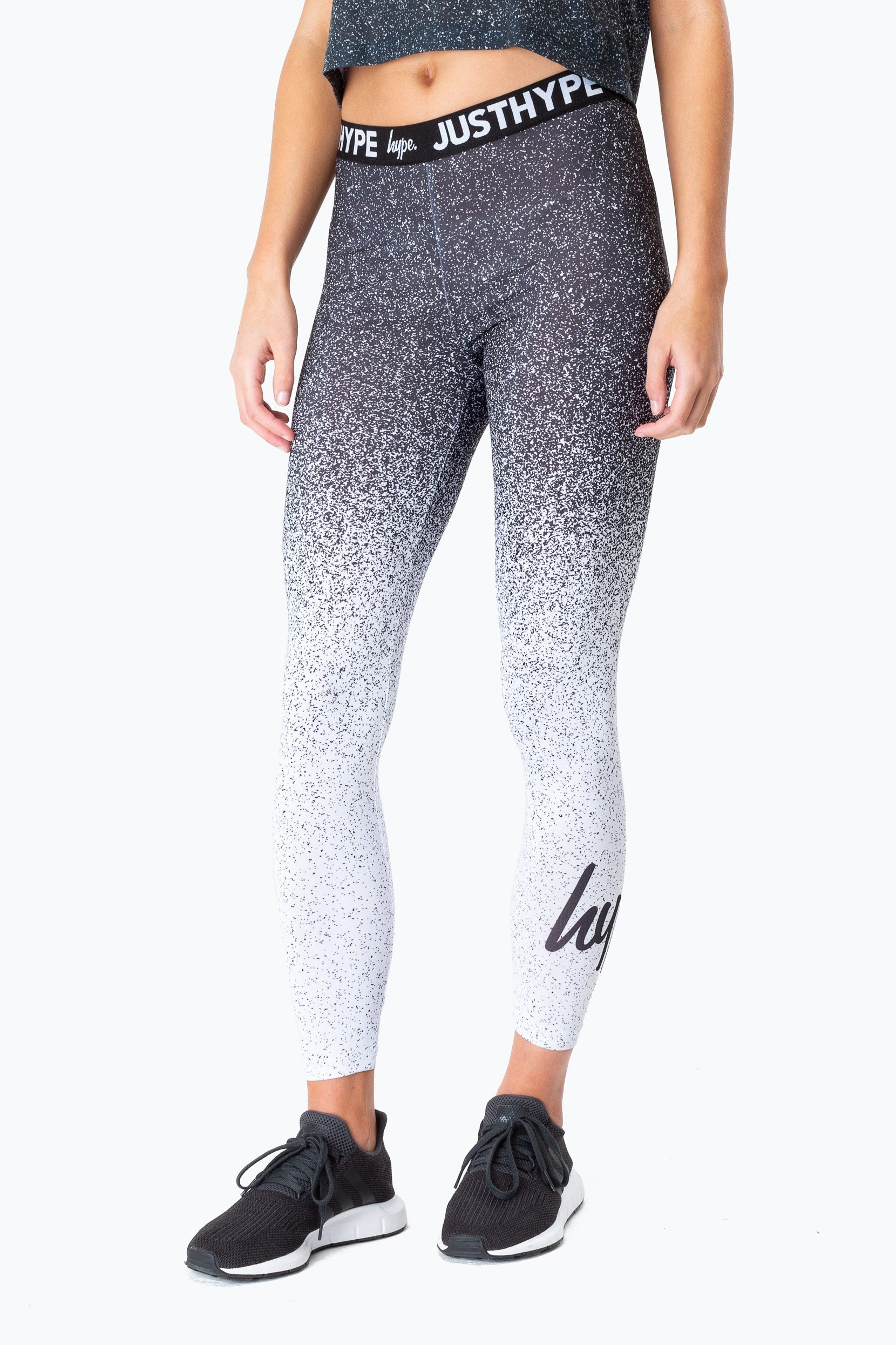 hype black speckle fade womens leggings