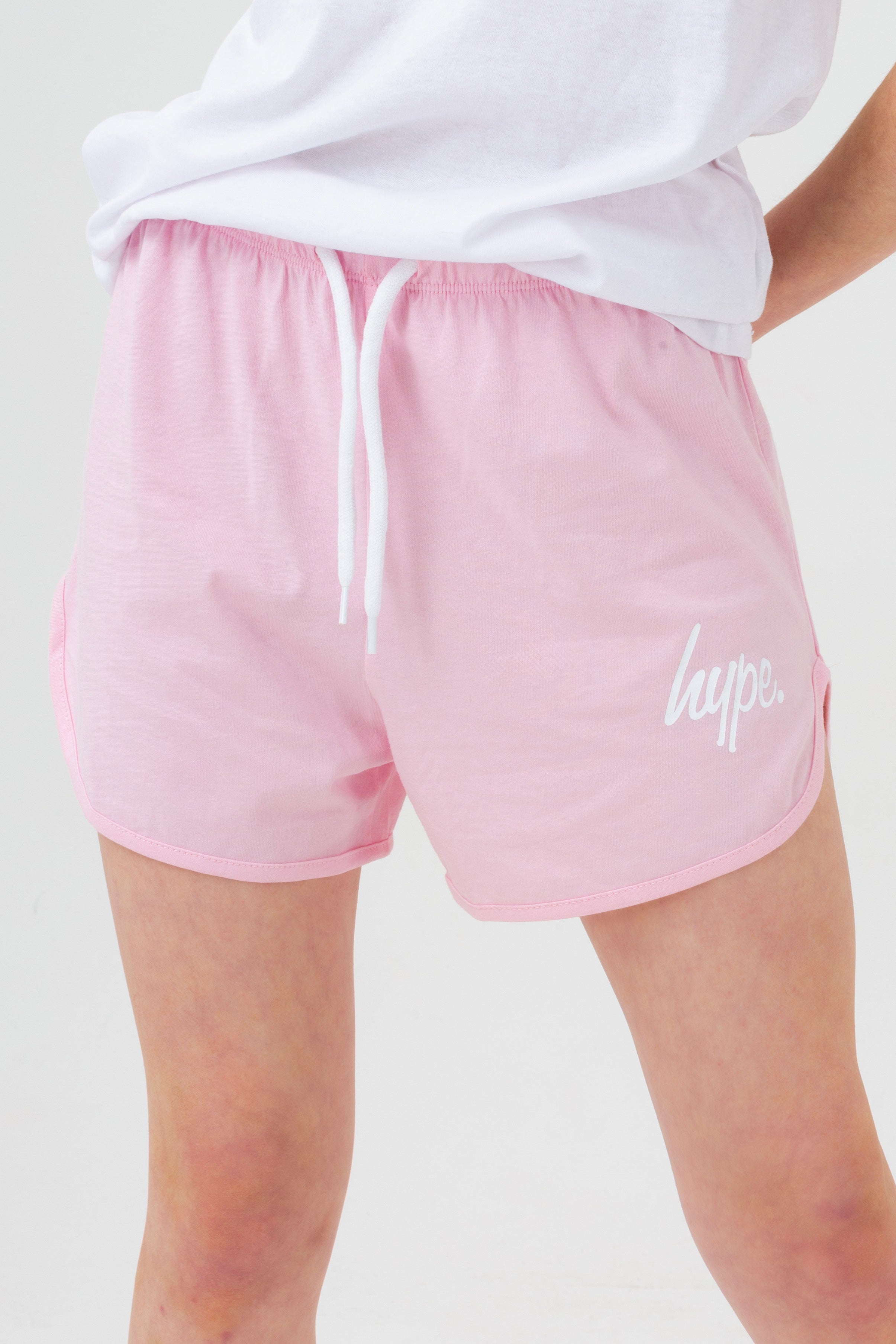 hype girls pink script runner shorts