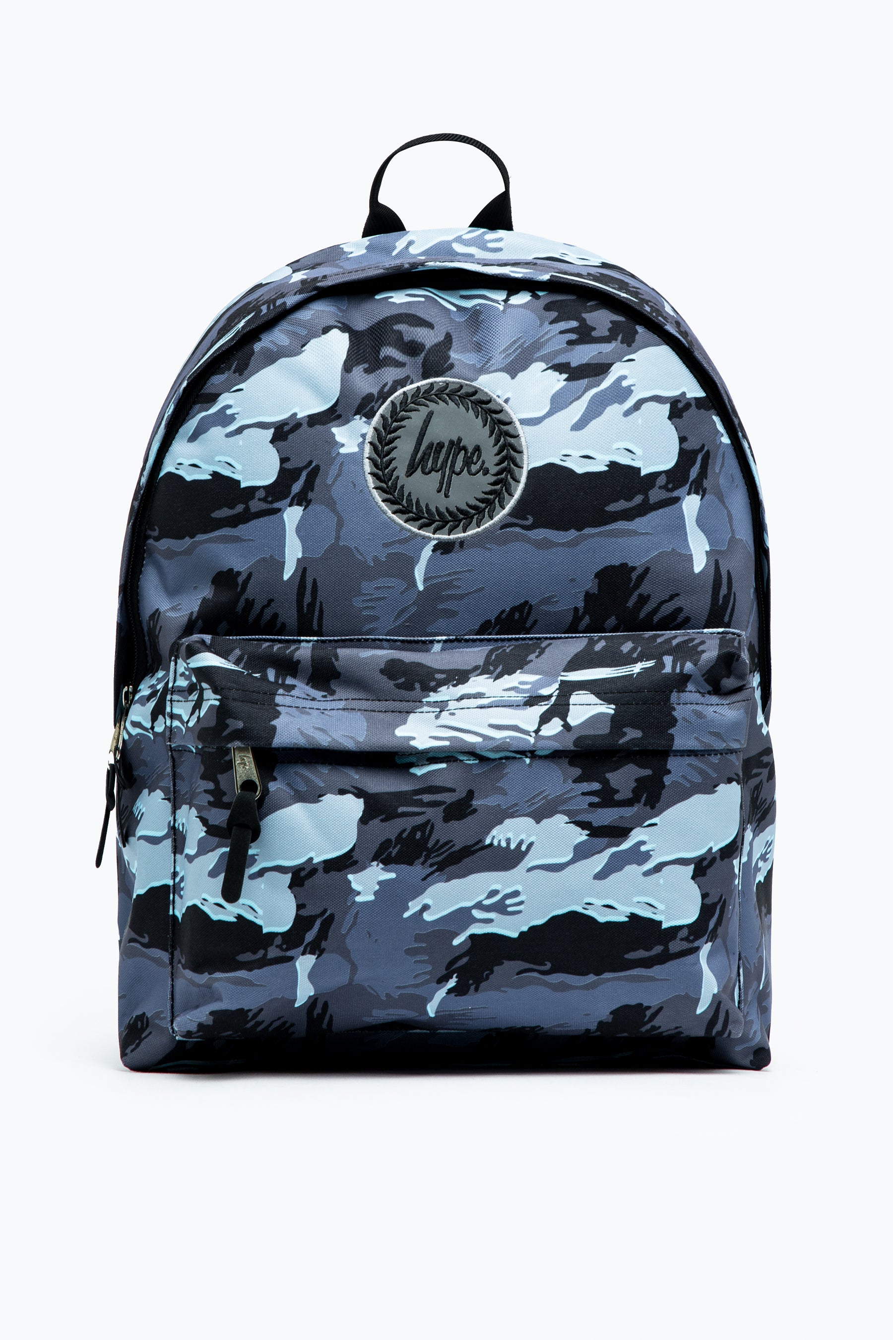 hype unisex grey gloom camo crest backpack