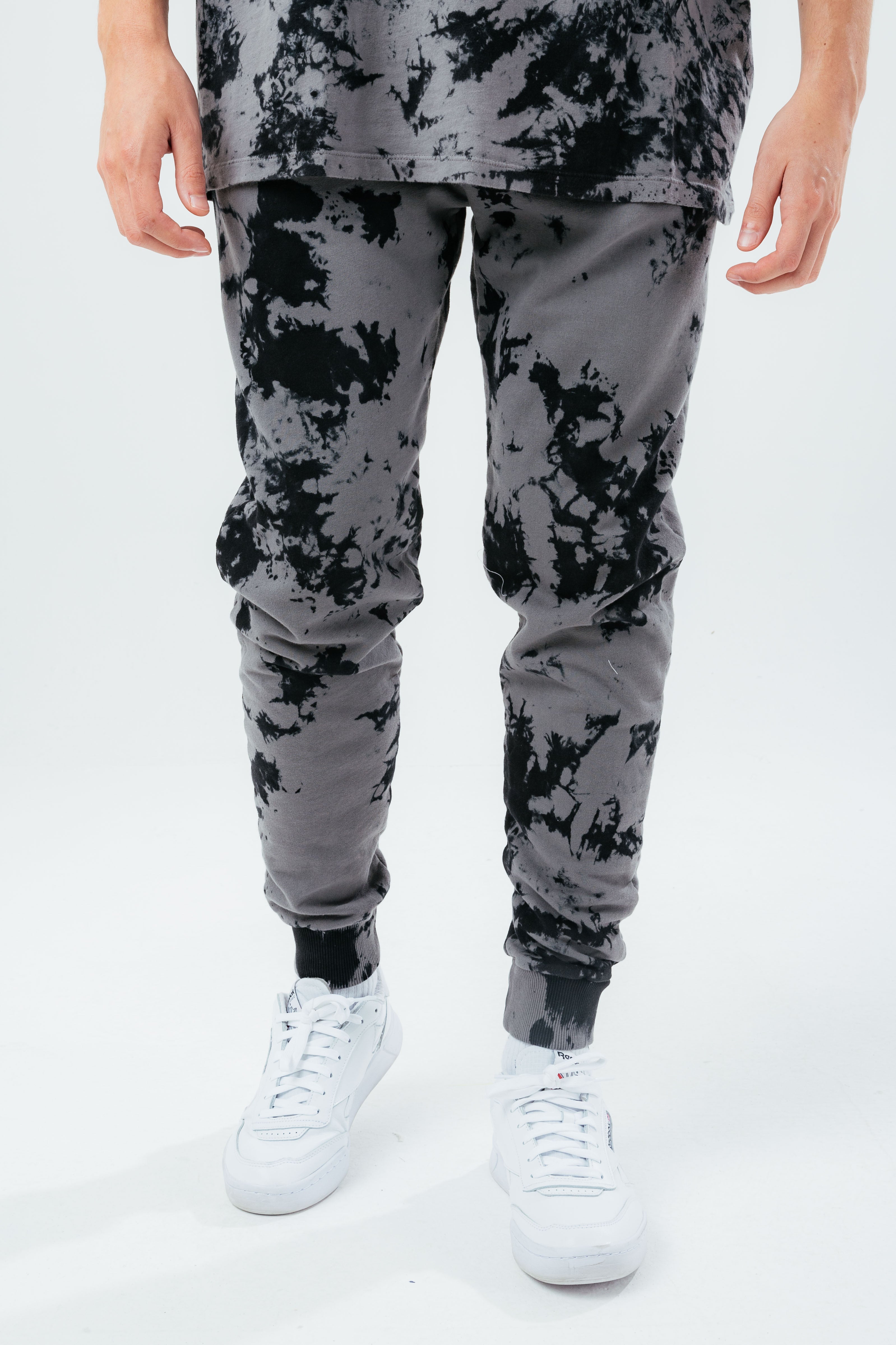 hype acid wash oversized scribble men’s joggers