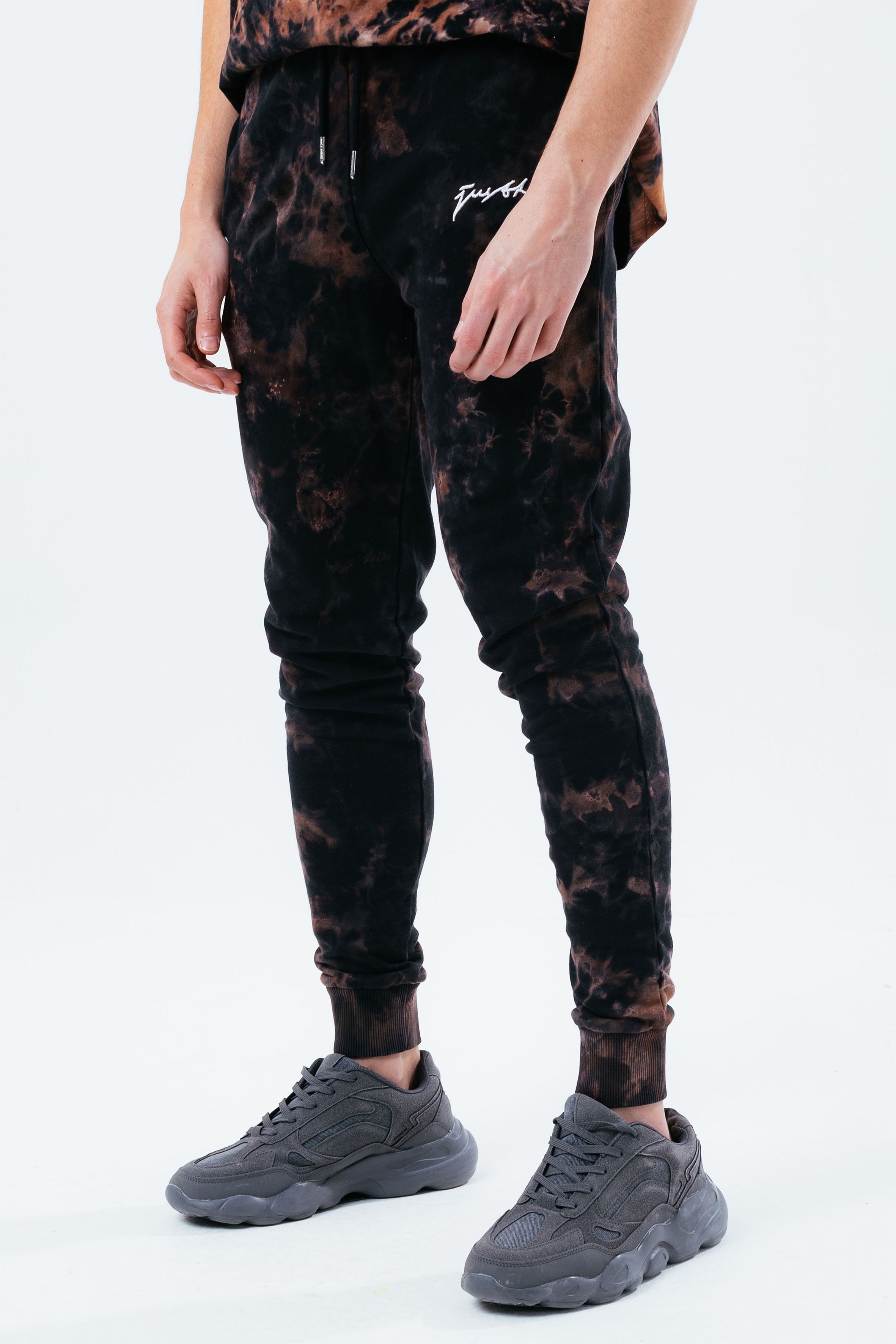 hype multi dark acid wash men’s joggers