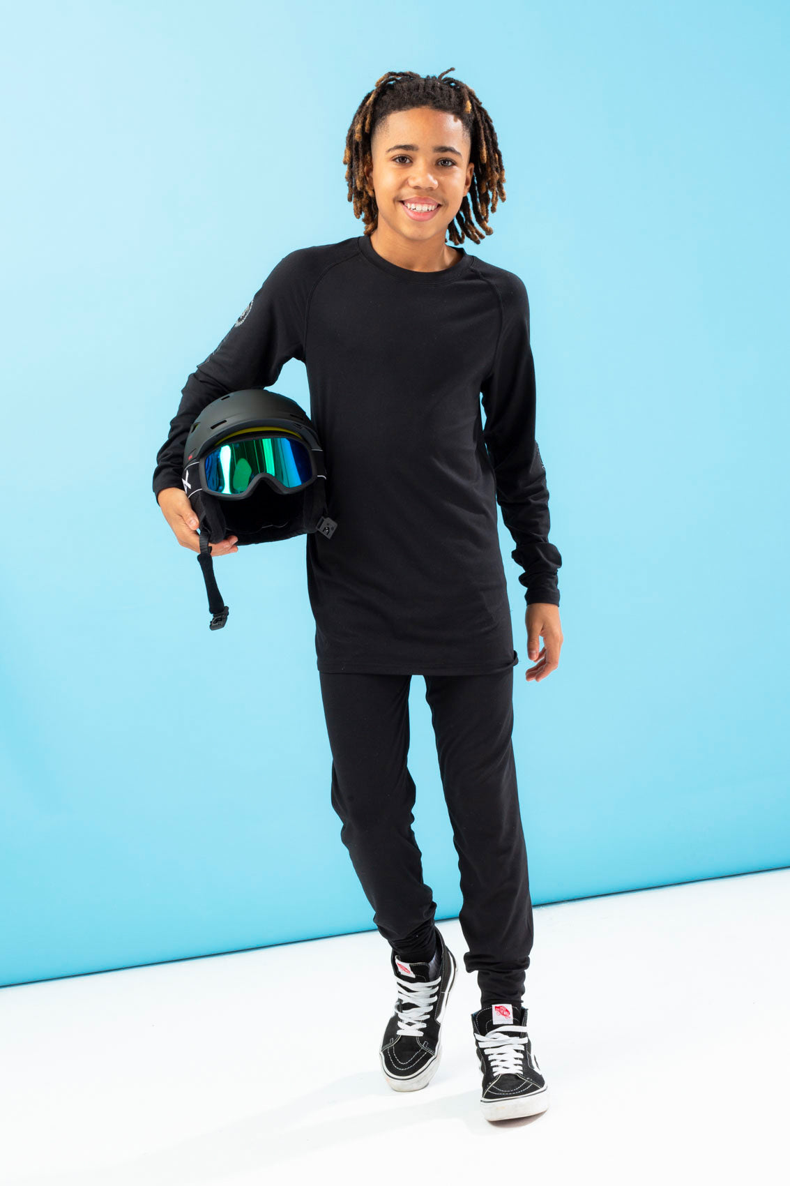 hype kids snow black base layer top