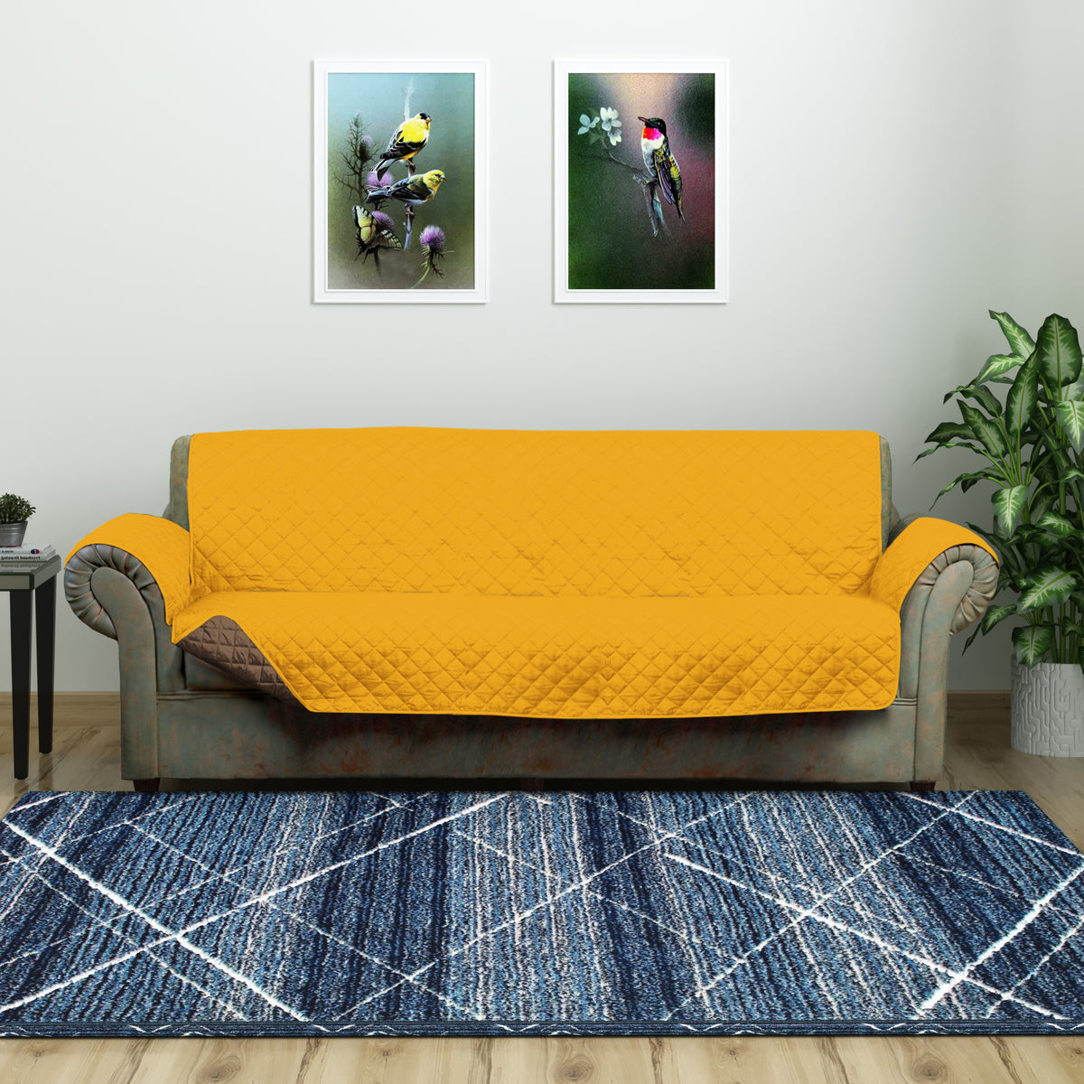 Buy 3 Seater Reversible Sofa Cover 179 cm x 279 cm (Mustard ...