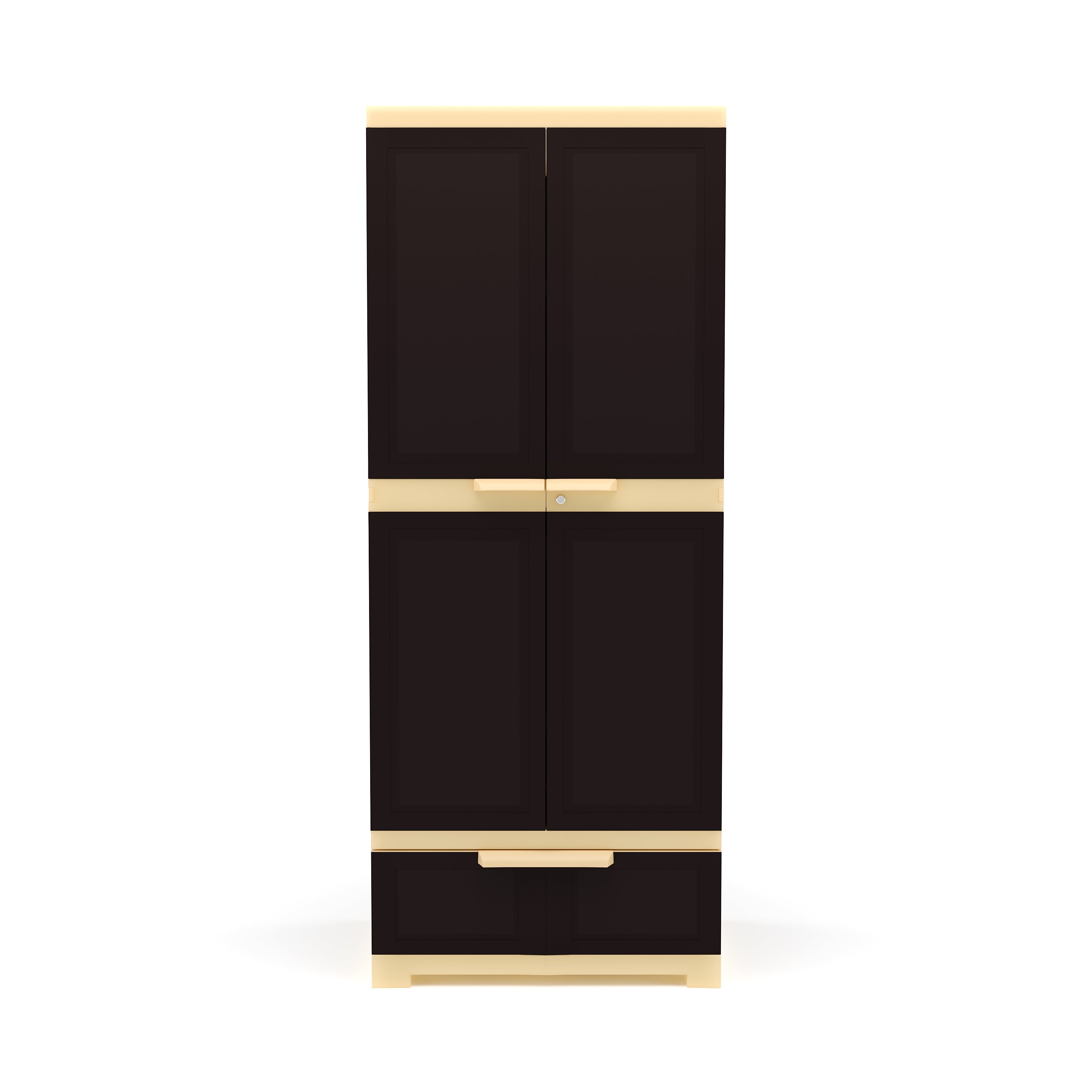 Nilkamal Freedom FMDR 1B Plastic Storage Cabinet with 1 Drawer - Weathered Brown/Biscuit