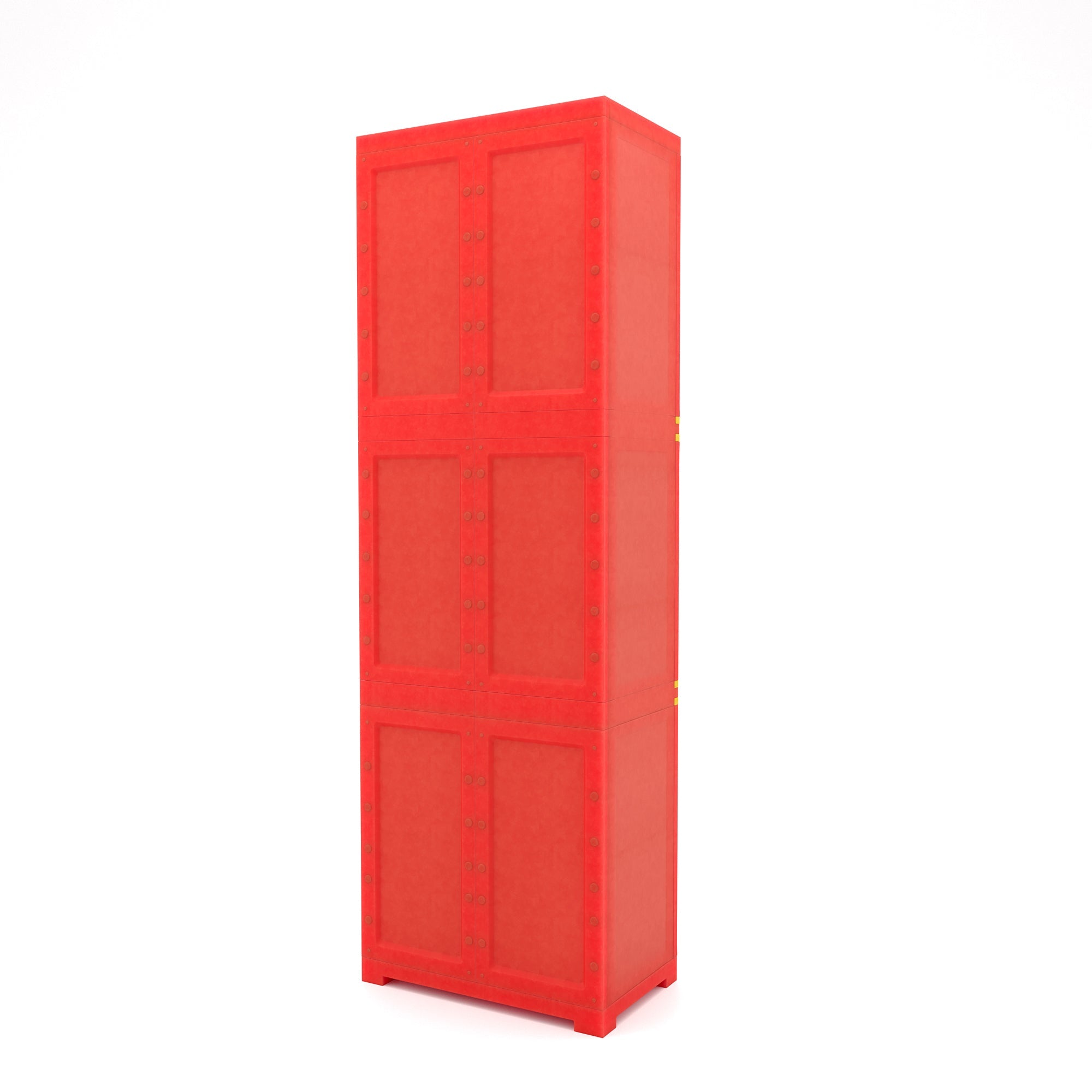 Nilkamal Freedom Mini Large (FML) Plastic Storage Cabinet - Bright Red/Yellow