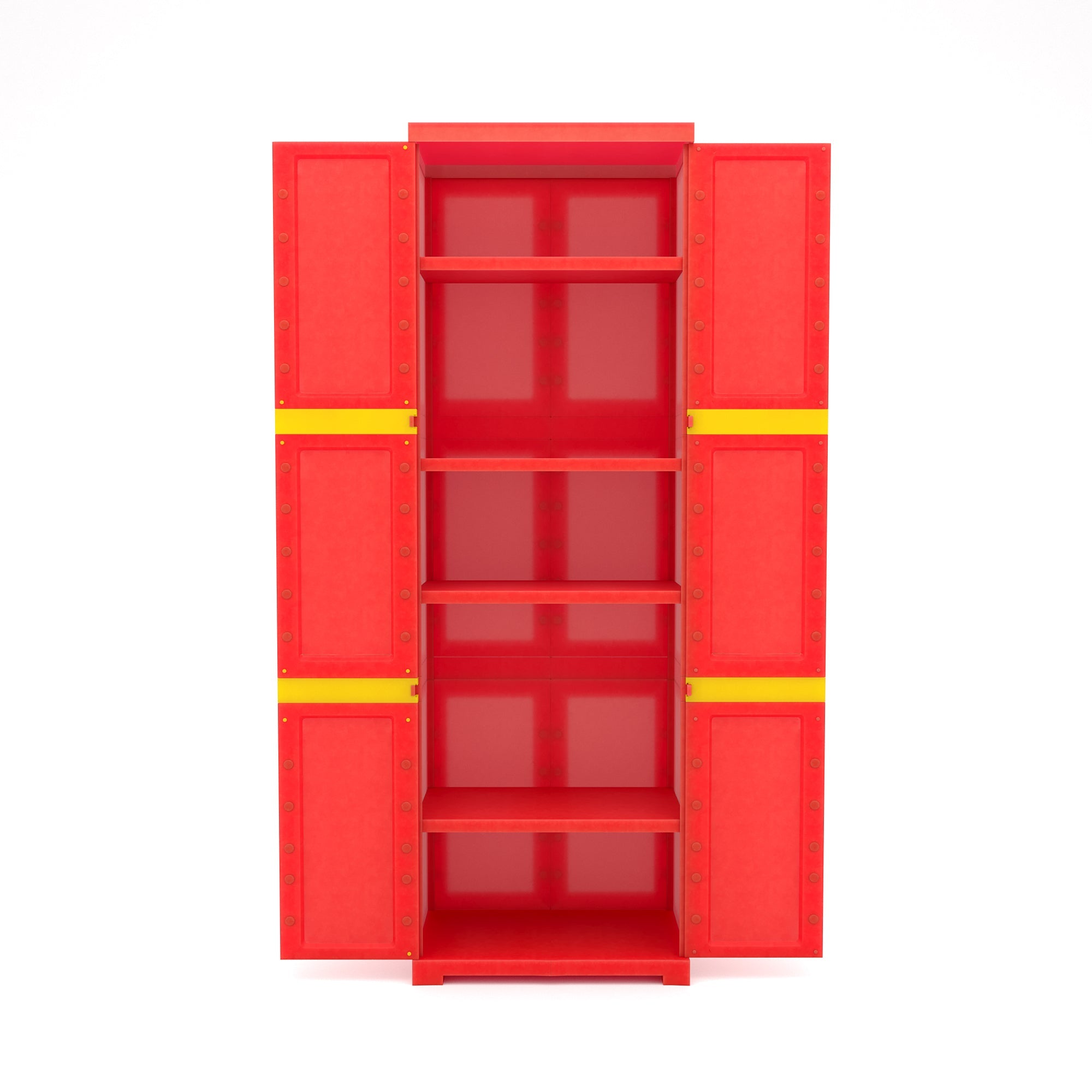 Nilkamal Freedom Mini Large (FML) Plastic Storage Cabinet - Bright Red/Yellow