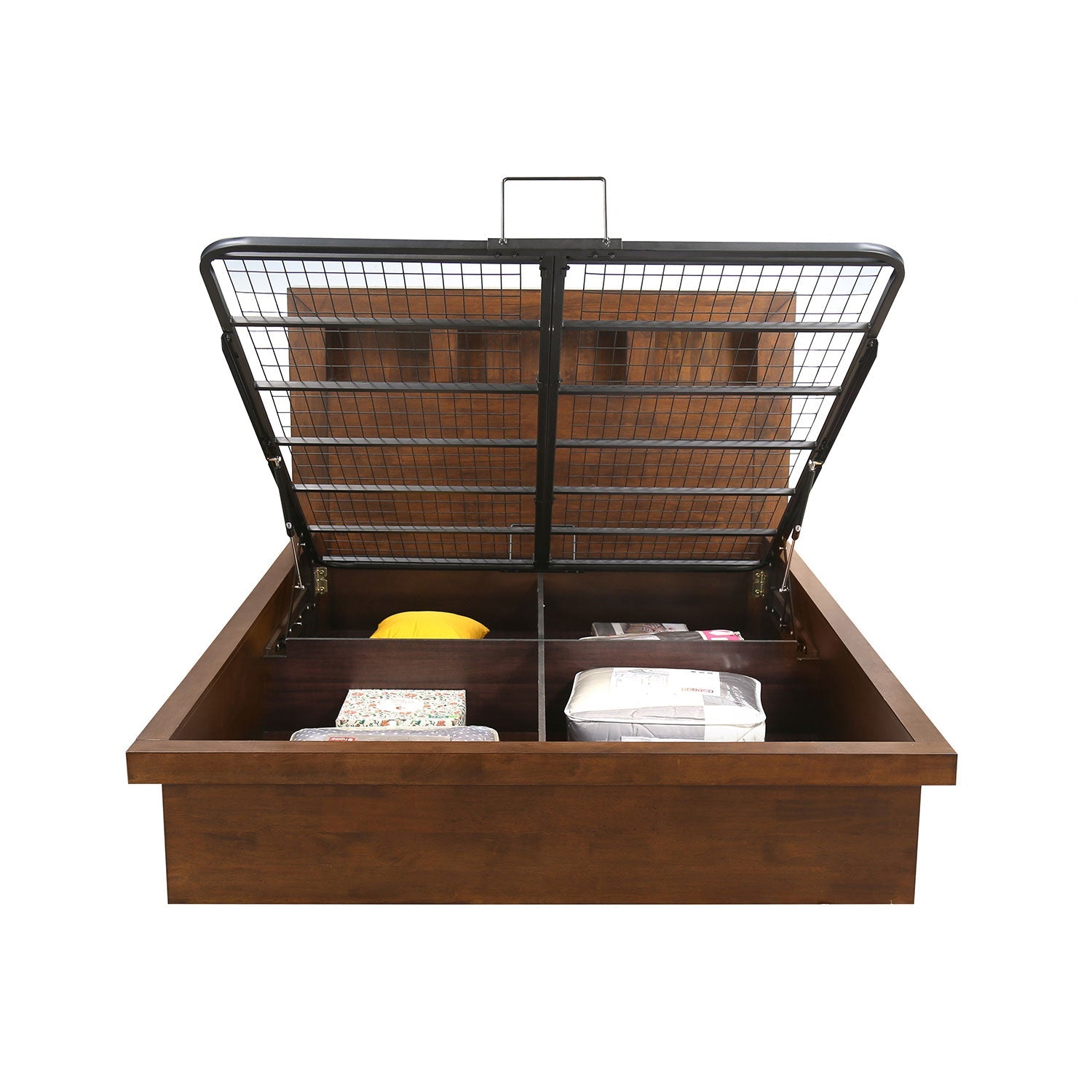 Lincoln King Bed with Hydraulic Storage (Walnut)