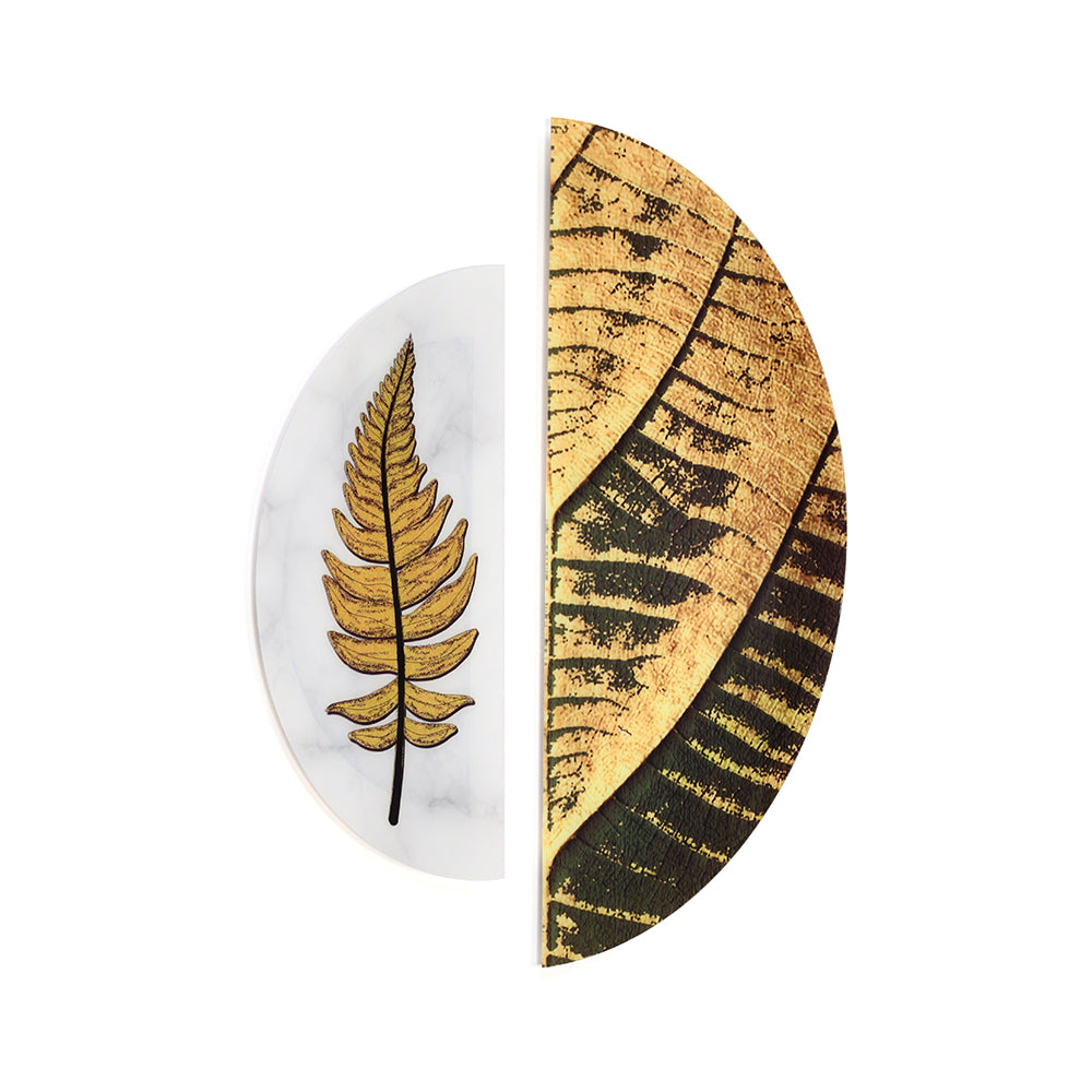 Leafy Foilage Paintings Set of 2 (Green & Gold)