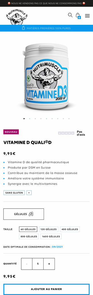 Nutrimuscle - Fiche produit Mobile