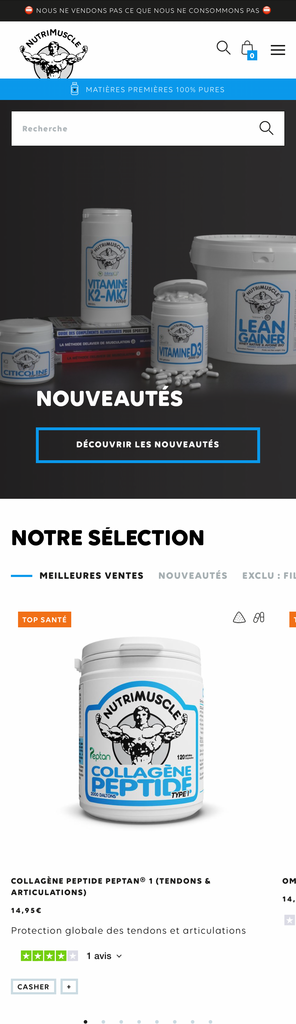 Nutrimuscle - Homepage Mobile