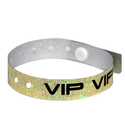 gold vip holographic plastic wristband