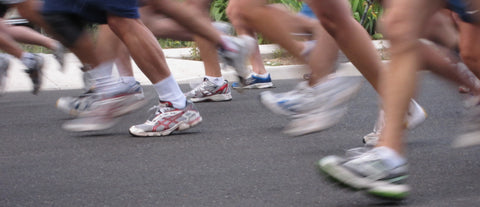 flurry of feet with people running a race