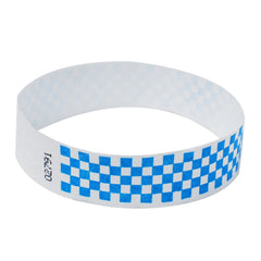 Blue Checker Tyvek Wristbands