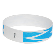 Blue ZigZag Tyvek Wristbands